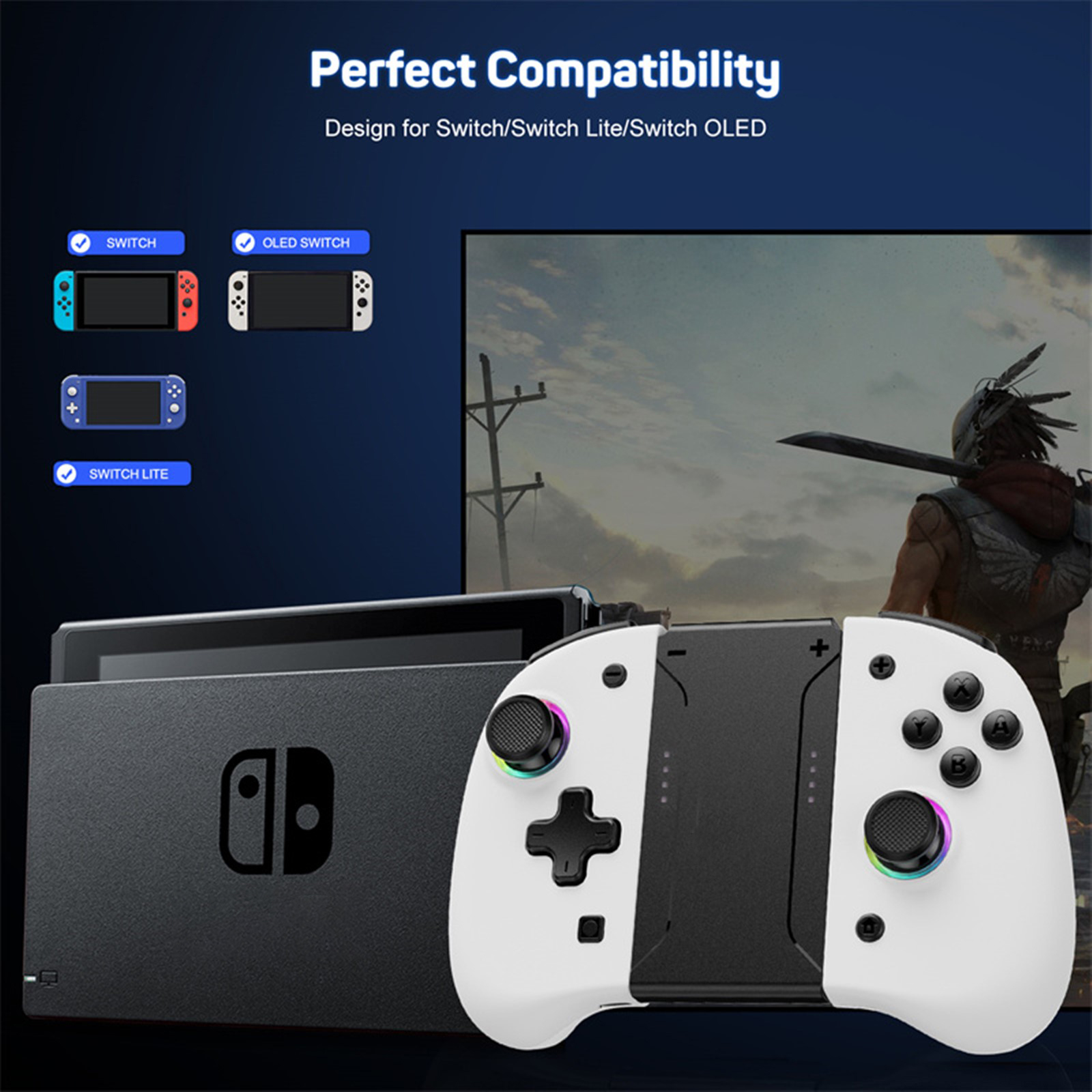 Game Controller for Switch/OLED with Adjustable TURBO/Vibration/Programmable/RGB - Picture 36 of 56