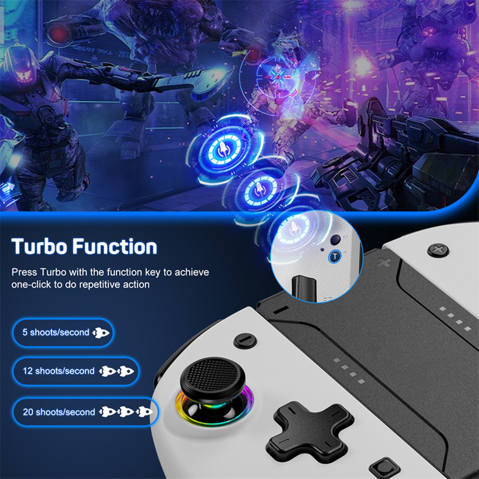 Game Controller for Switch/OLED with Adjustable TURBO/Vibration/Programmable/RGB - Picture 41 of 56