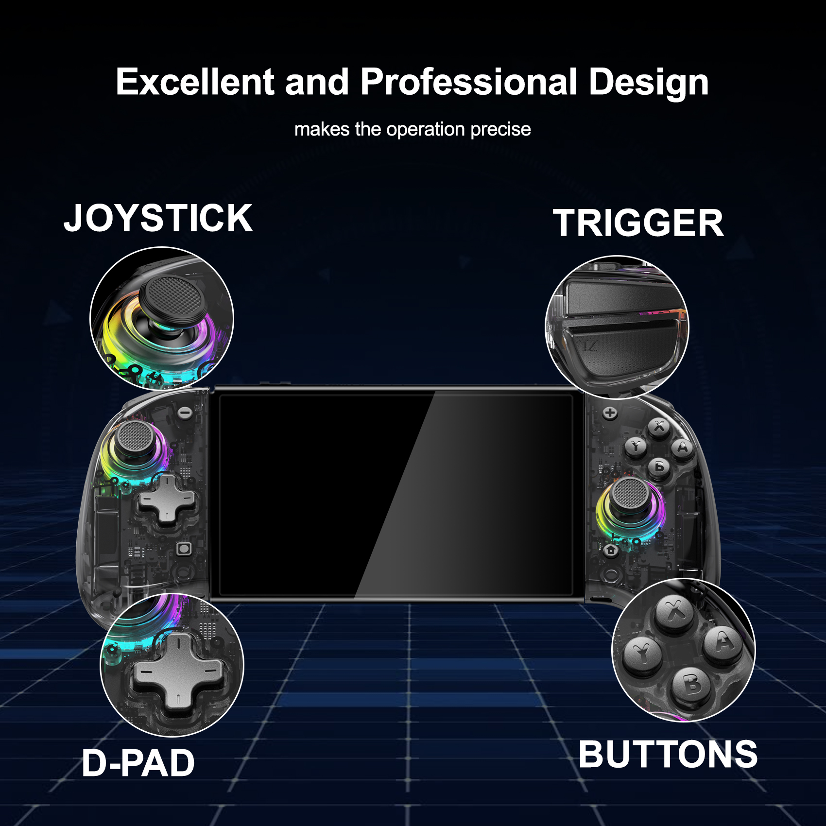 Game Controller for Switch/OLED with Adjustable TURBO/Vibration/Programmable/RGB - Picture 55 of 56