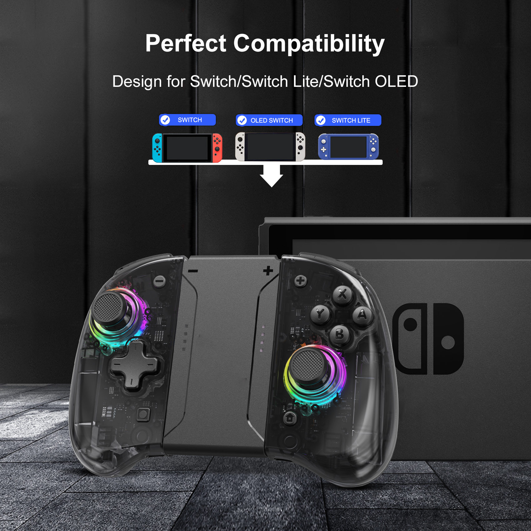 Game Controller for Switch/OLED with Adjustable TURBO/Vibration/Programmable/RGB - Picture 47 of 56