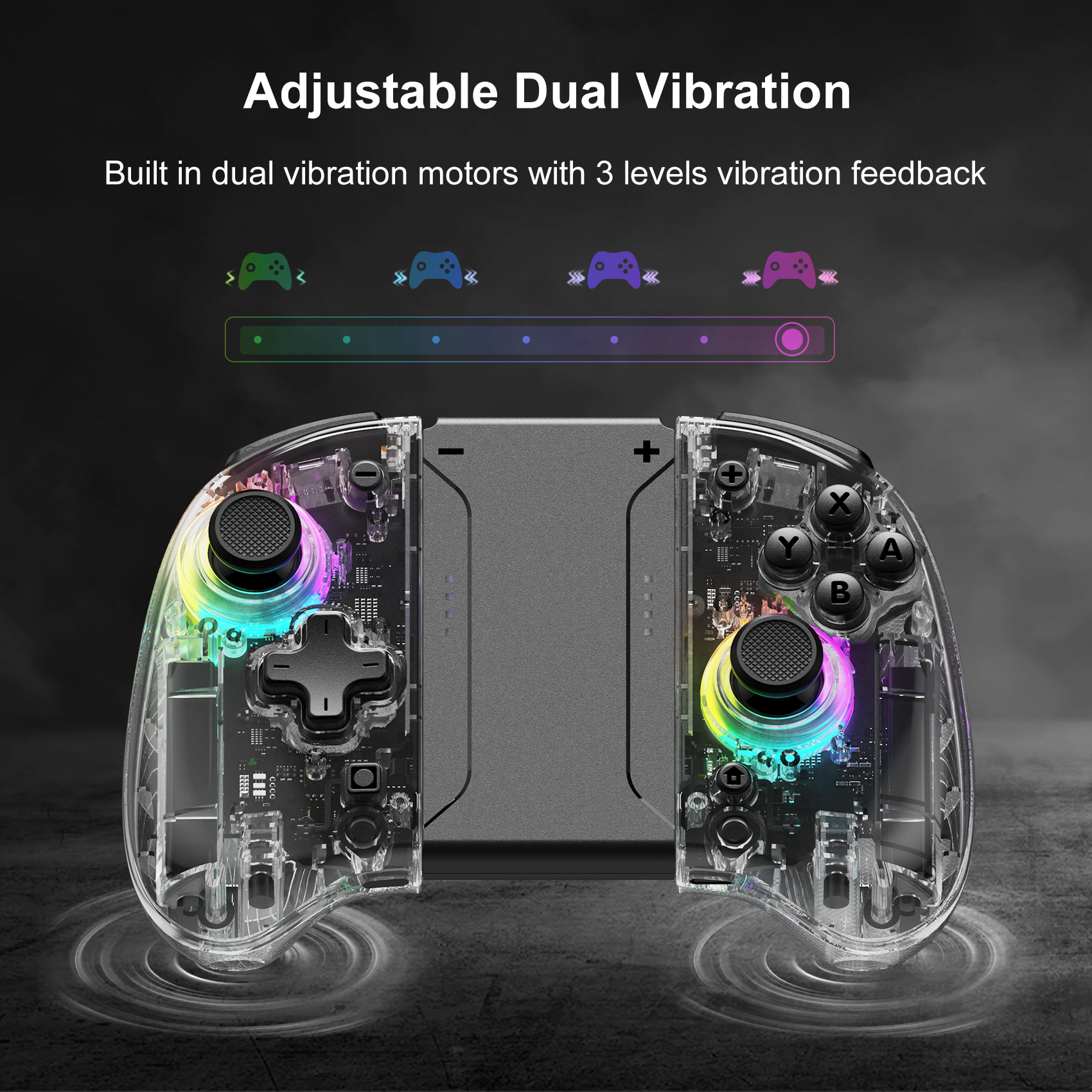 Game Controller for Switch/OLED with Adjustable TURBO/Vibration/Programmable/RGB - Picture 23 of 56