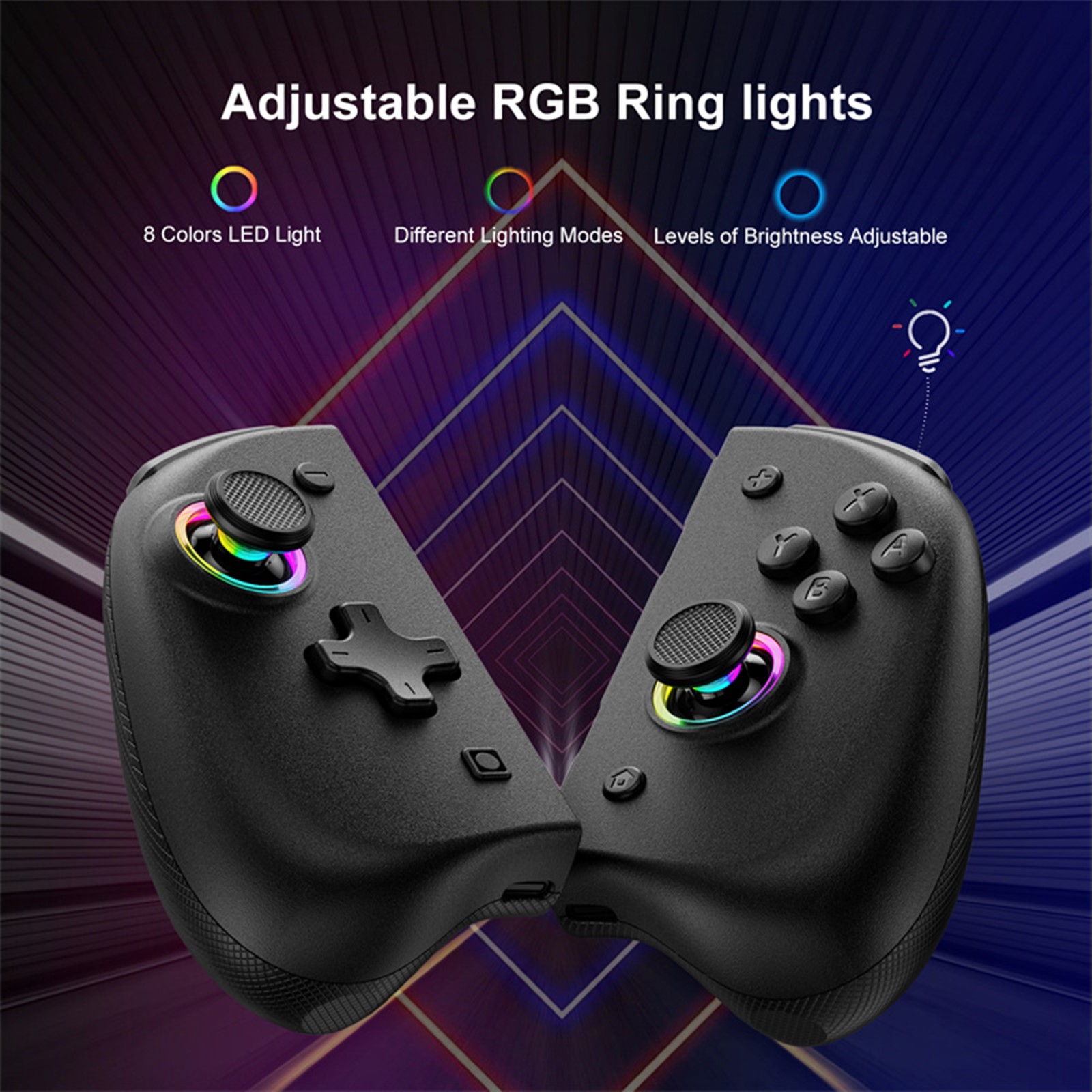 Game Controller for Switch/OLED with Adjustable TURBO/Vibration/Programmable/RGB - Picture 10 of 56