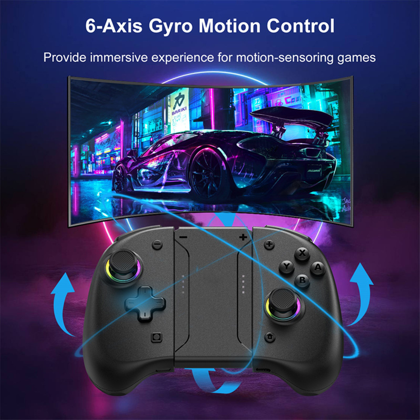 Game Controller for Switch/OLED with Adjustable TURBO/Vibration/Programmable/RGB - Picture 5 of 56