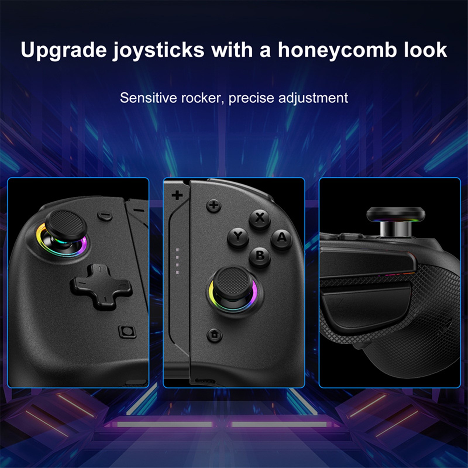 Game Controller for Switch/OLED with Adjustable TURBO/Vibration/Programmable/RGB - Picture 8 of 56