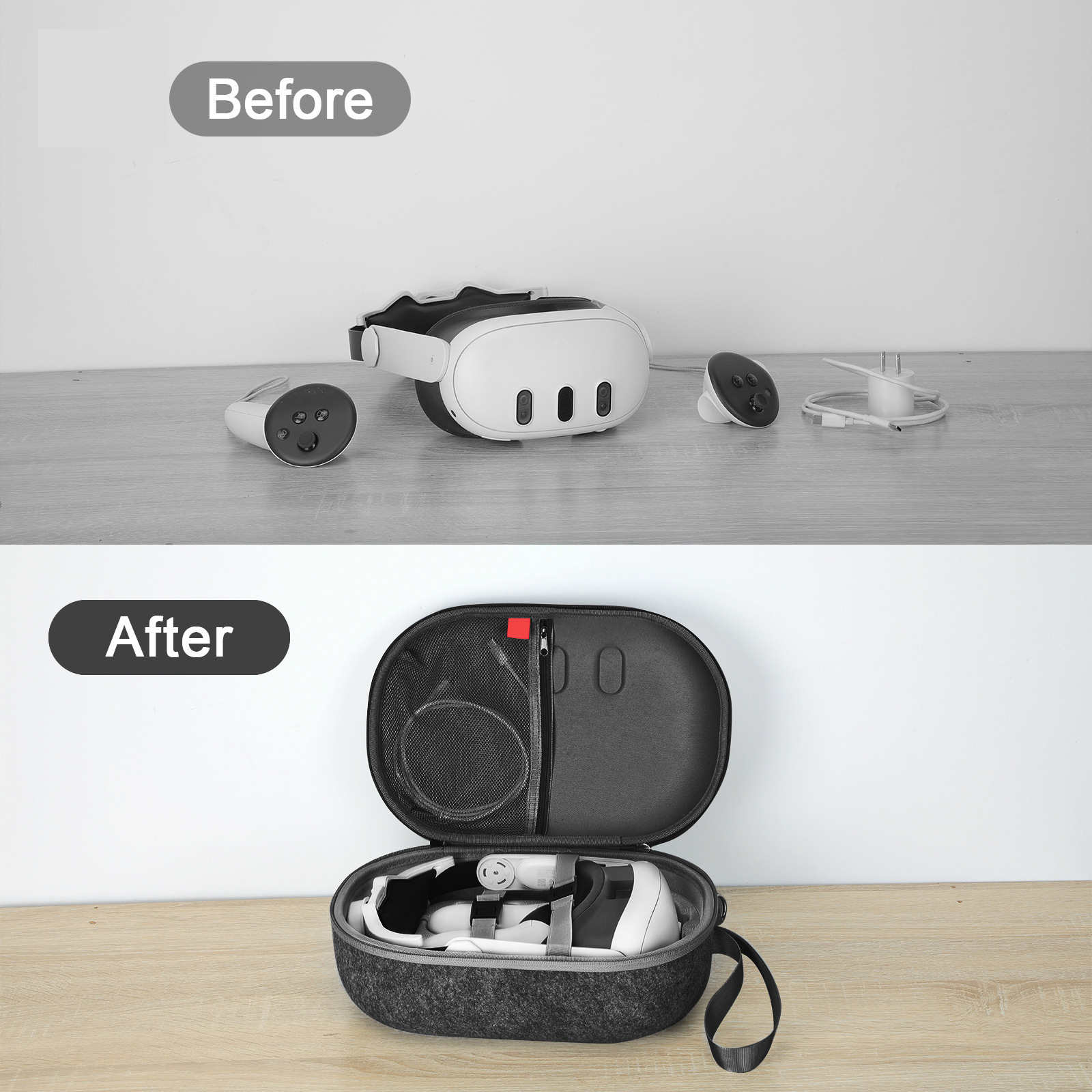 Tragbare Anti-Sturz und Anti-Kratzer VR Zubehör Aufbewahrungstasche für Meta Quest 3 - Bild 8 von 21