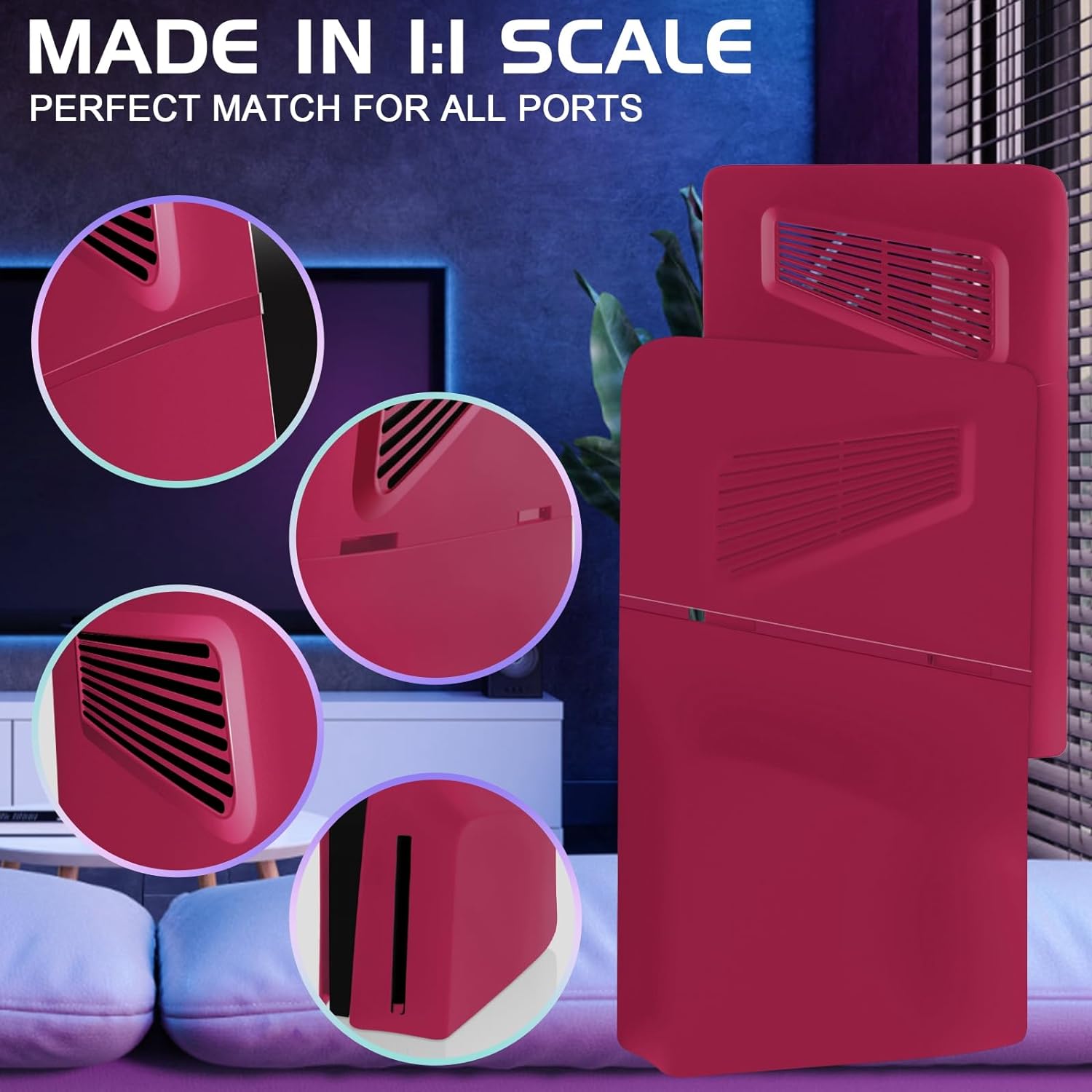 Panel de carcasa para PlayStation 5 Slim Disc Edition, placa frontal con respiraderos de refrigeración - Imagen 30 de 37