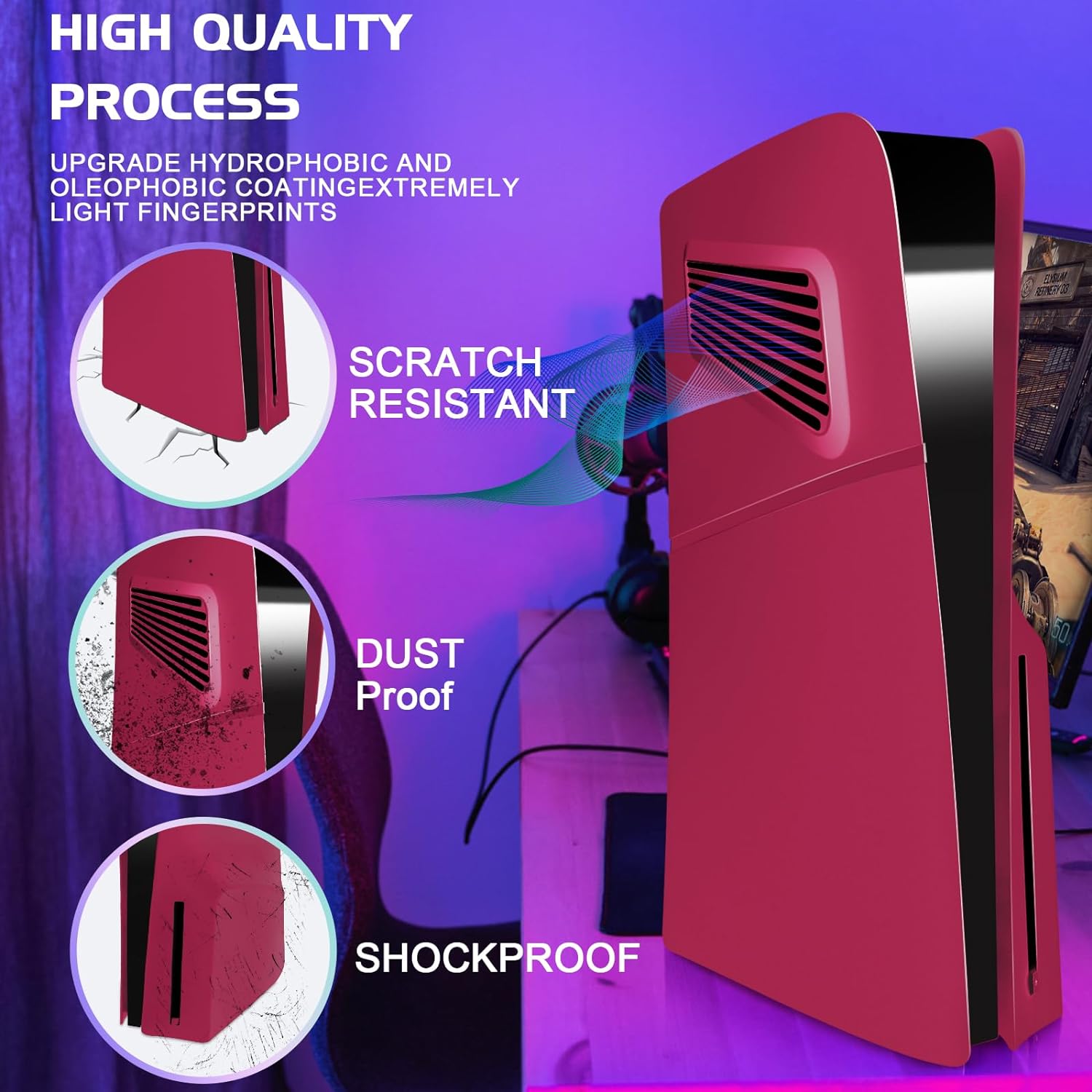 Panel de carcasa para PlayStation 5 Slim Disc Edition, placa frontal con respiraderos de refrigeración - Imagen 29 de 37