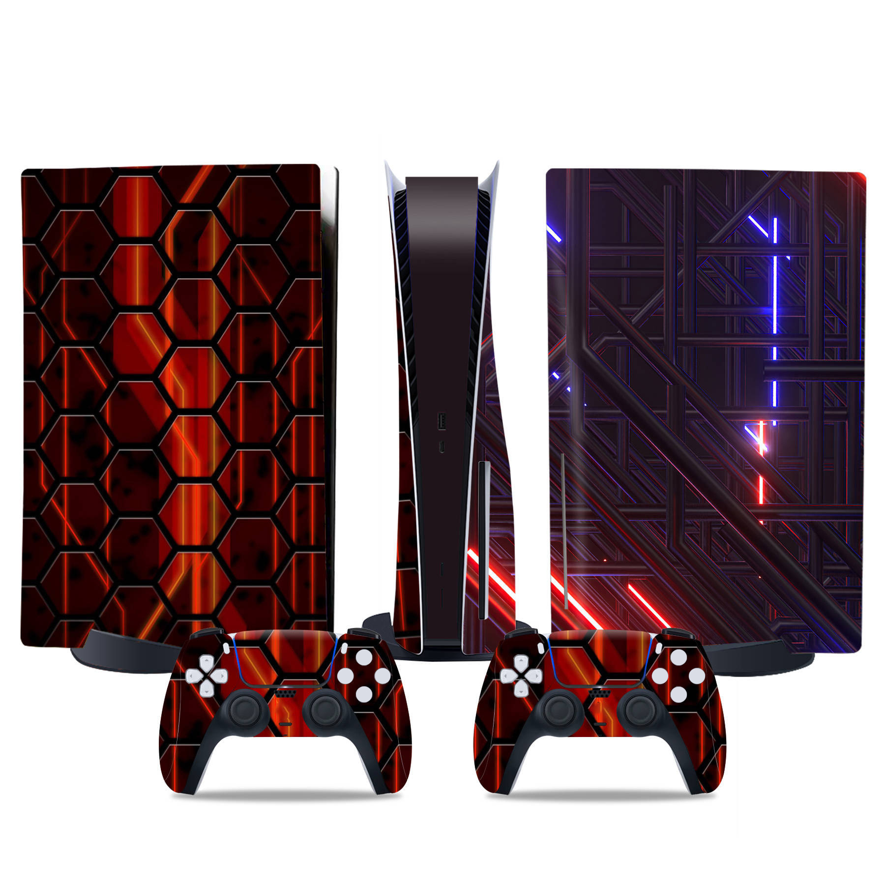 thumbnail image 1 of Fundas adhesivas para la consola y los mandos de la PS5 Disc Edition: accesorios protectores de recambio para montar tú mismo, 1 of 3