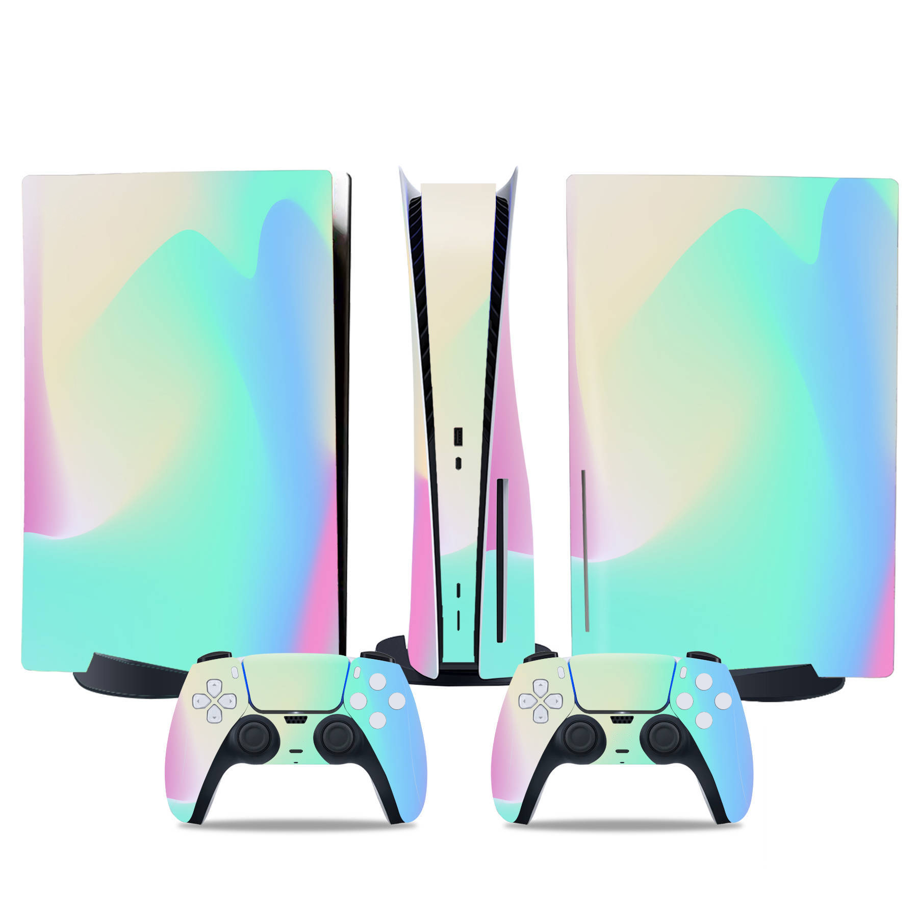 Fundas adhesivas para la consola y los mandos de la PS5 Disc Edition: accesorios protectores de recambio para montar tú mismo