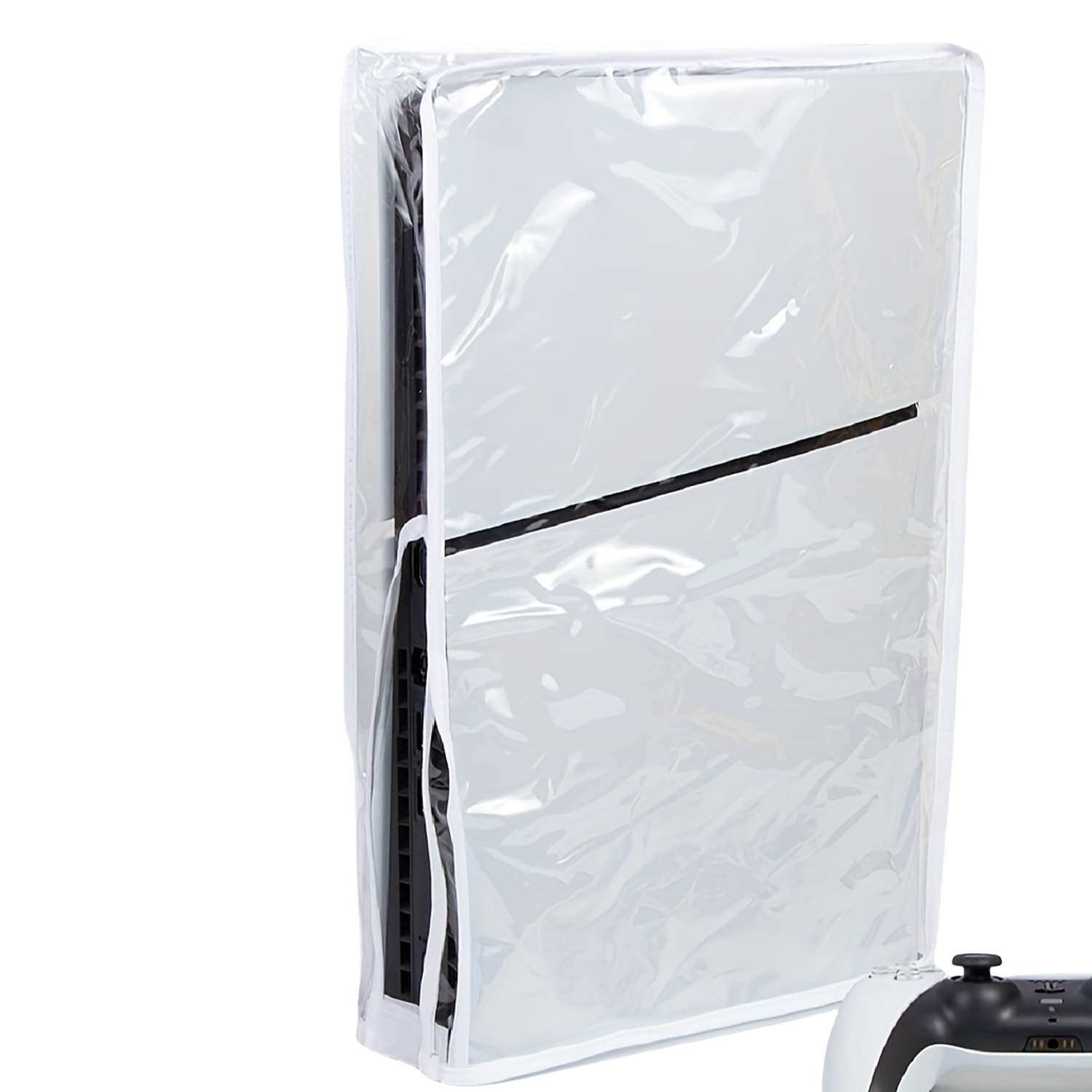 Funda protectora antipolvo para PS5 Slim: funda protectora de PVC transparente con diseño lavable y resistente a los arañazos, compatible con las versiones de disco y digital