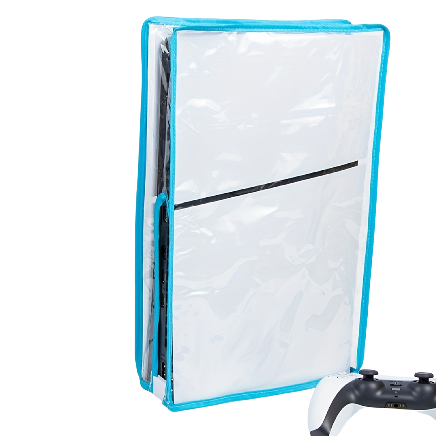 thumbnail image 1 of Funda protectora antipolvo para PS5 Slim: funda protectora de PVC transparente con diseño lavable y resistente a los arañazos, compatible con las versiones de disco y digital, 1 of 9