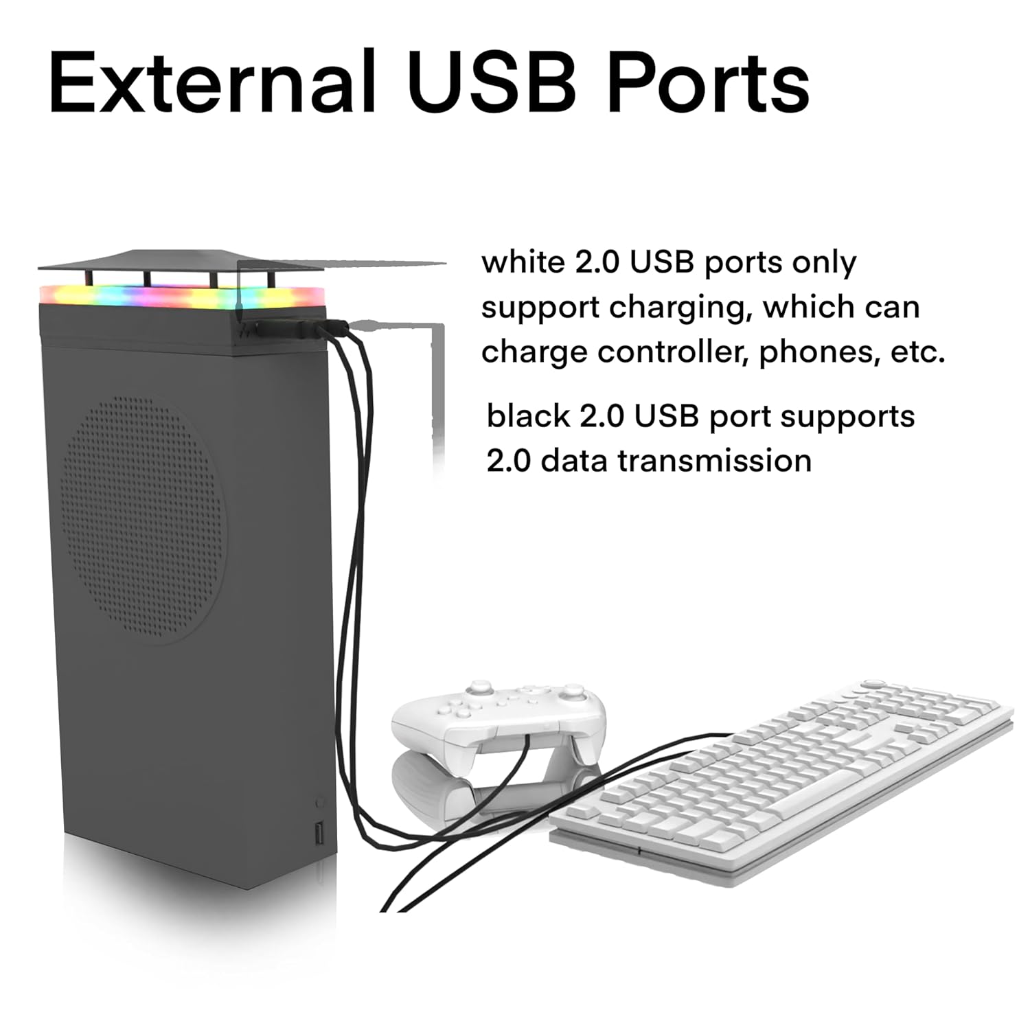Ventilador de refrigeración RGB para Xbox Series S, con luz Rgb, filtro antipolvo, puertos USB - Imagen 21 de 30