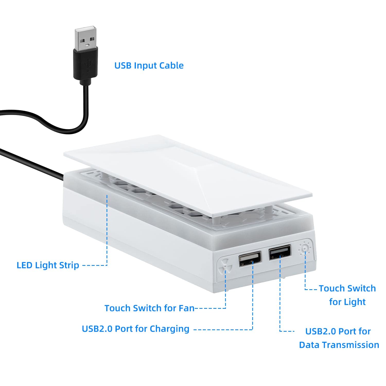 Ventilador de refrigeración RGB para Xbox Series S, con luz Rgb, filtro antipolvo, puertos USB - Imagen 30 de 30