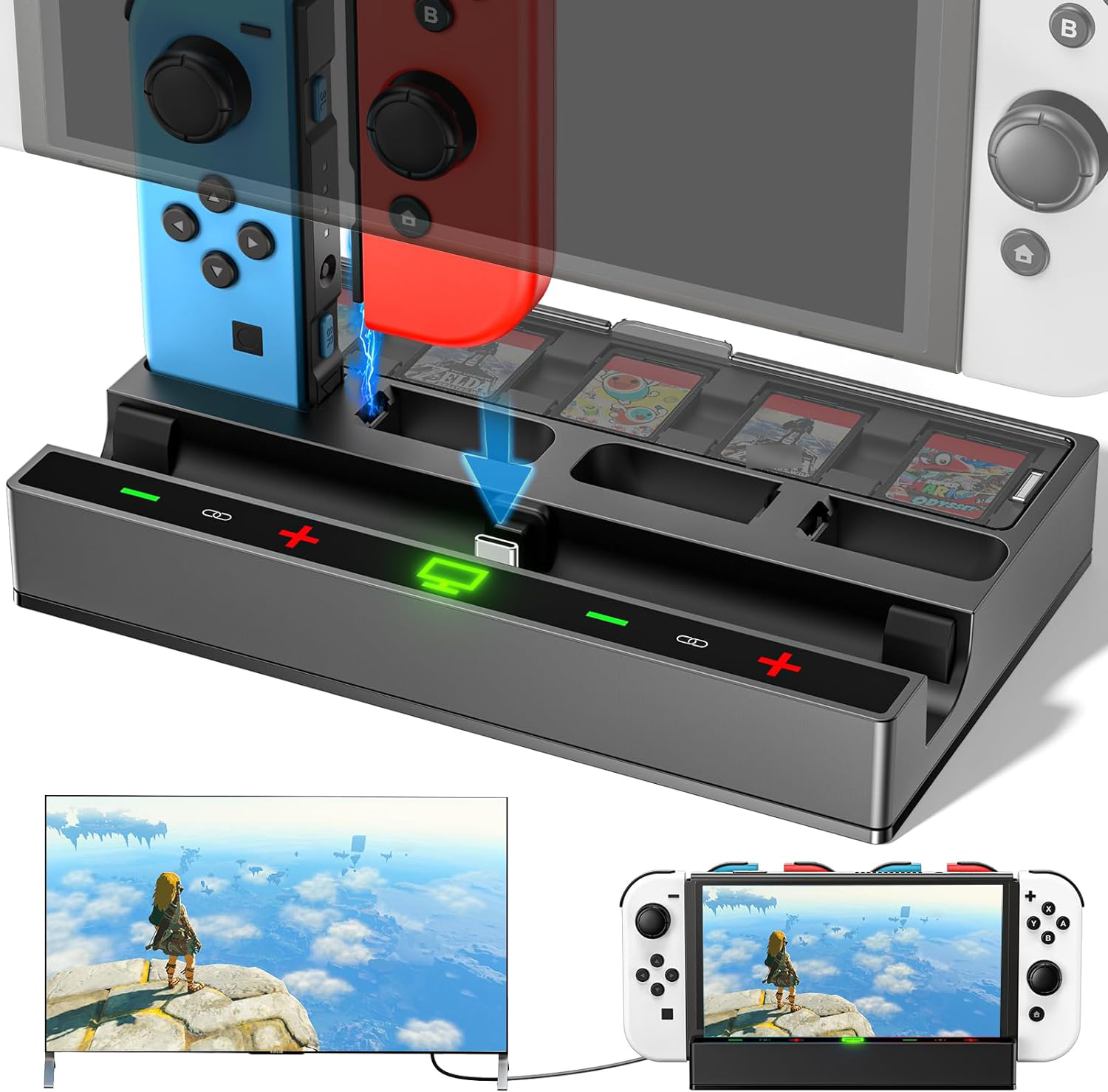 Docking Station for Switch with Controller Charger, 4K HDMI TV Dock USB Port - Picture 9 of 15