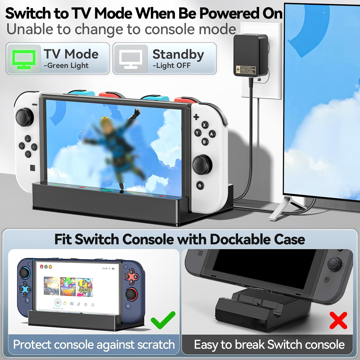 Docking Station for Switch with Controller Charger, 4K HDMI TV Dock USB Port - Picture 12 of 15