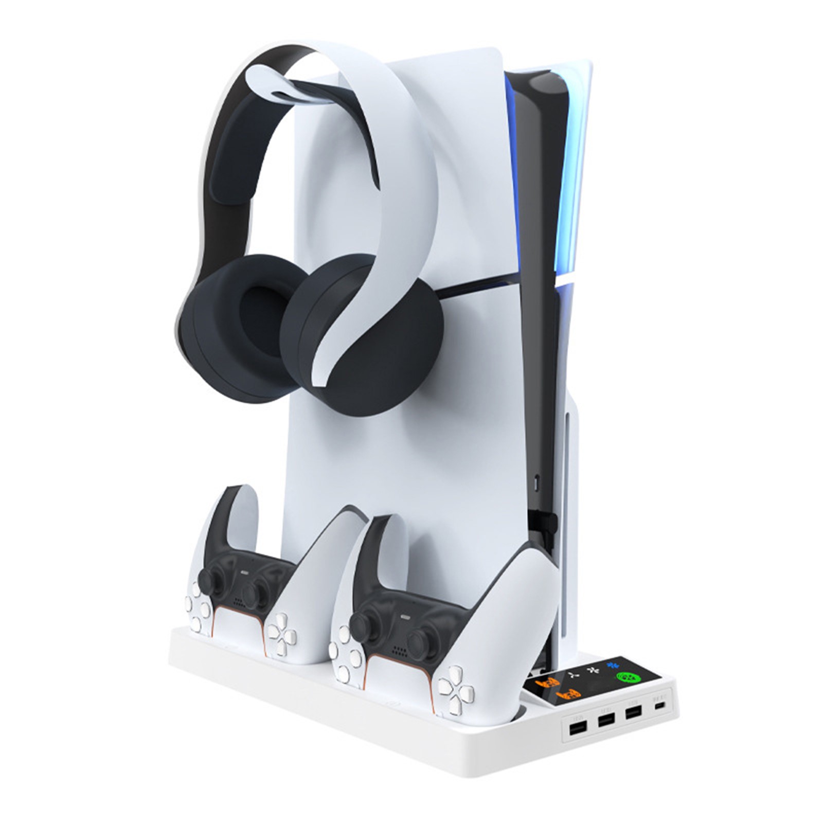 Soporte de estación de enfriamiento para PS5 Slim, carga del controlador, ventilador de enfriamiento, concentradores USB - Imagen 11 de 13