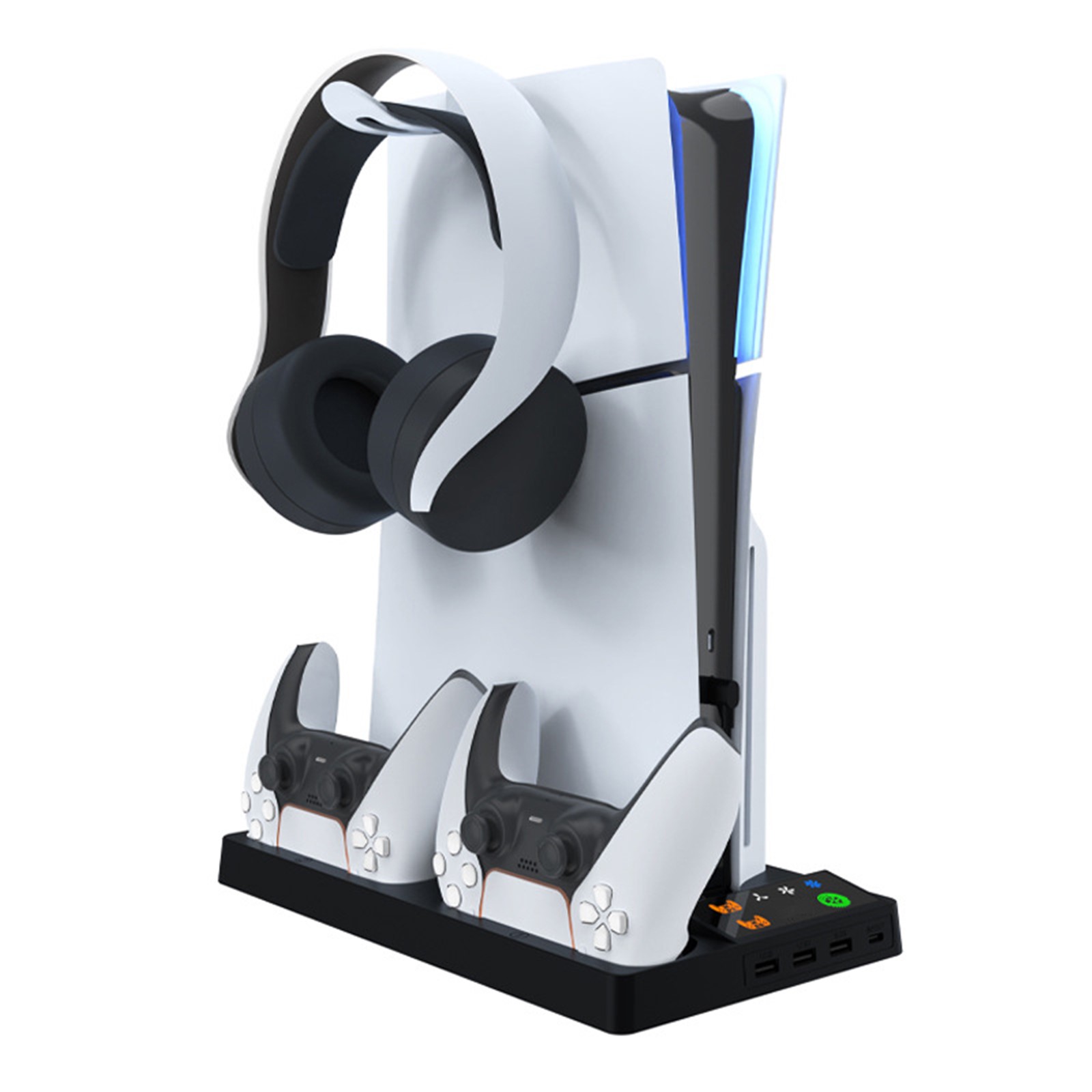Soporte de estación de enfriamiento para PS5 Slim, carga del controlador, ventilador de enfriamiento, concentradores USB - Imagen 5 de 13