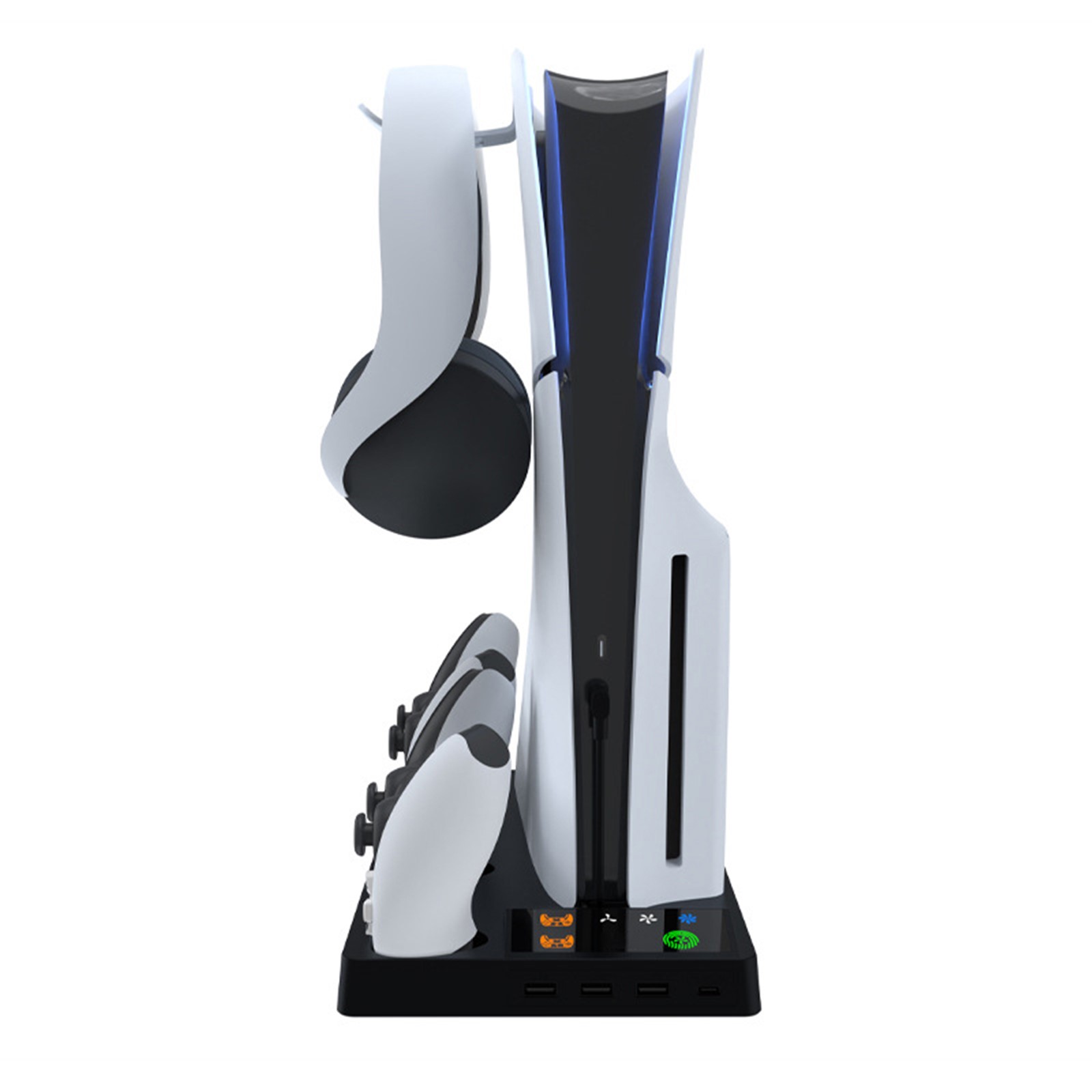 Soporte de estación de enfriamiento para PS5 Slim, carga del controlador, ventilador de enfriamiento, concentradores USB - Imagen 4 de 13