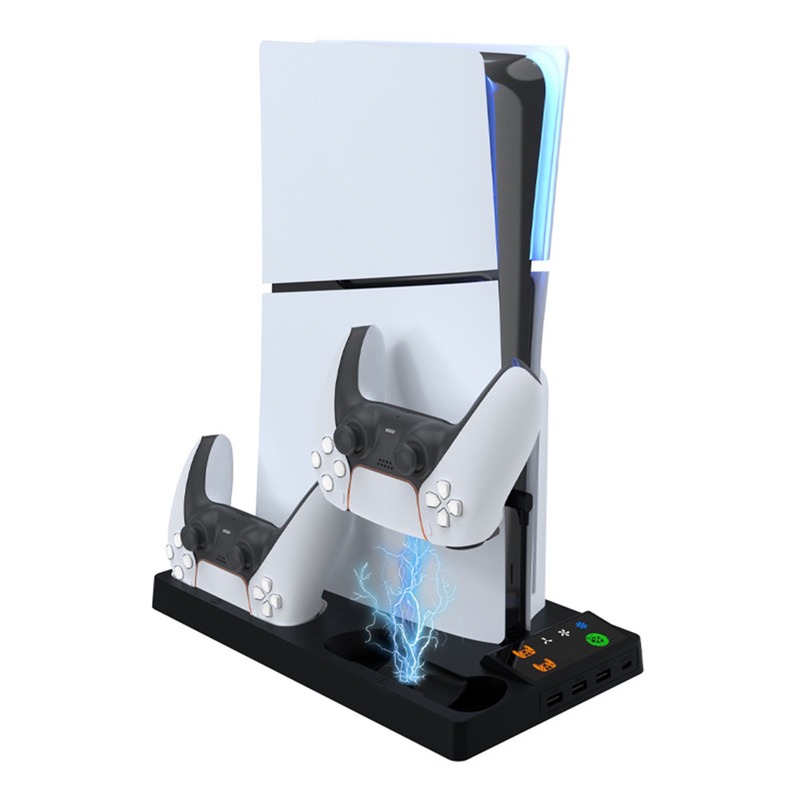 Soporte de estación de enfriamiento para PS5 Slim, carga del controlador, ventilador de enfriamiento, concentradores USB - Imagen 3 de 13