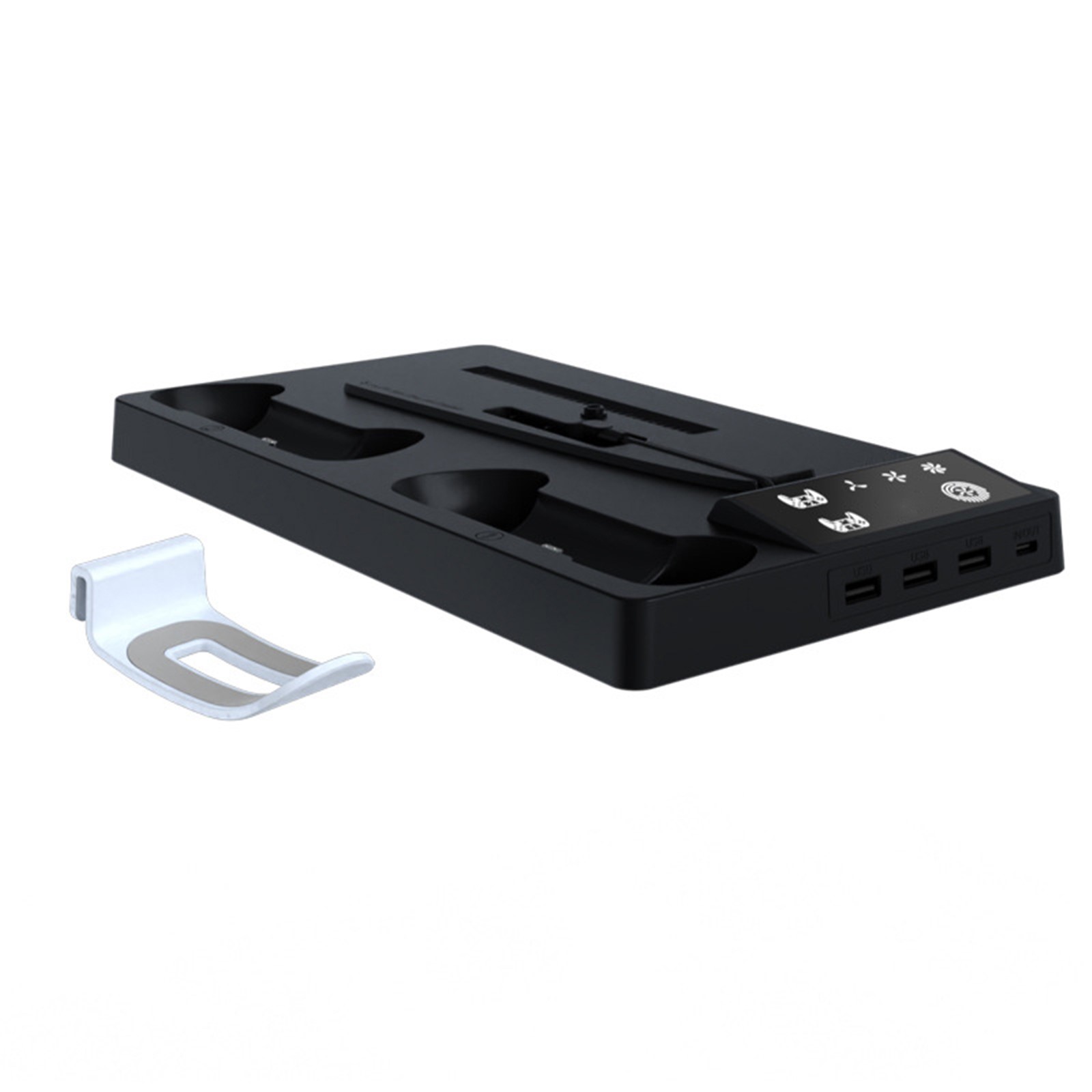 Soporte de estación de enfriamiento para PS5 Slim, carga del controlador, ventilador de enfriamiento, concentradores USB - Imagen 7 de 13