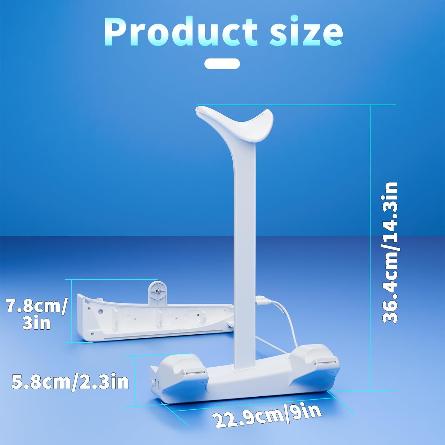 Horizontal Stand for PS5 Slim with Controller Charger, Headset Holder, USB Ports - Picture 14 of 14