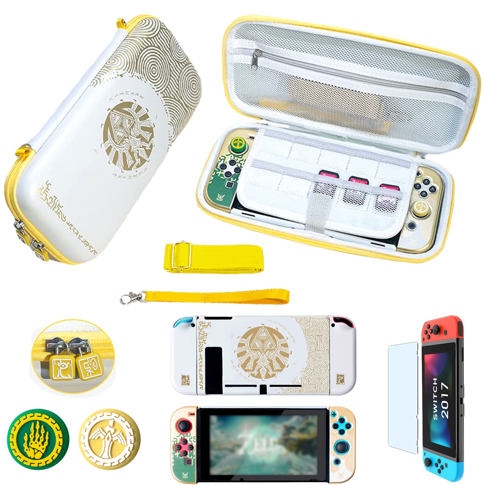 thumbnail image 1 of Bolsa de almacenamiento para Nintendo Switch / OLED, con 10 ranuras para tarjetas de juego integradas, carcasa protectora, protector de pantalla de alta definición, 1 of 7