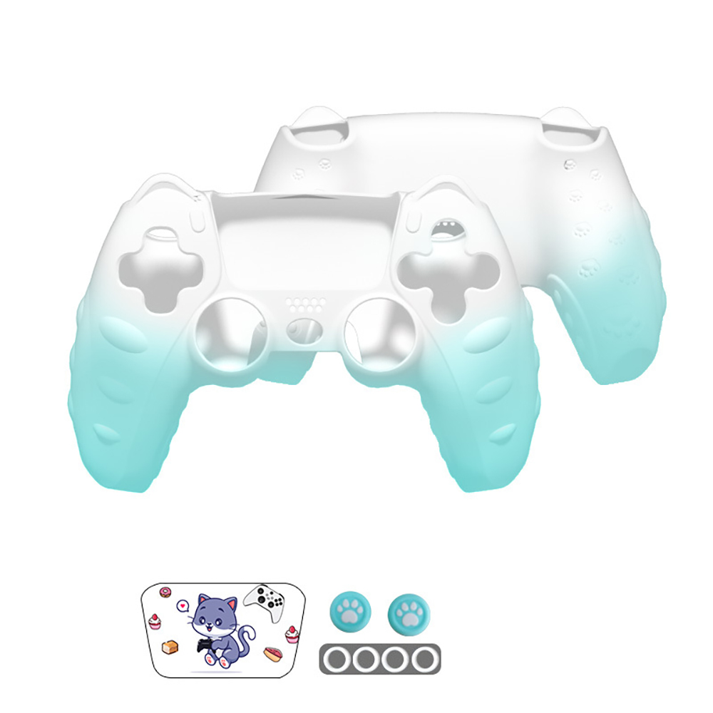 thumbnail image 1 of Funda protectora de silicona para mando de PS5, suave, cómoda, con dibujos animados y bonita, con tapa para joystick y accesorios adhesivos para el joystick, 1 of 7