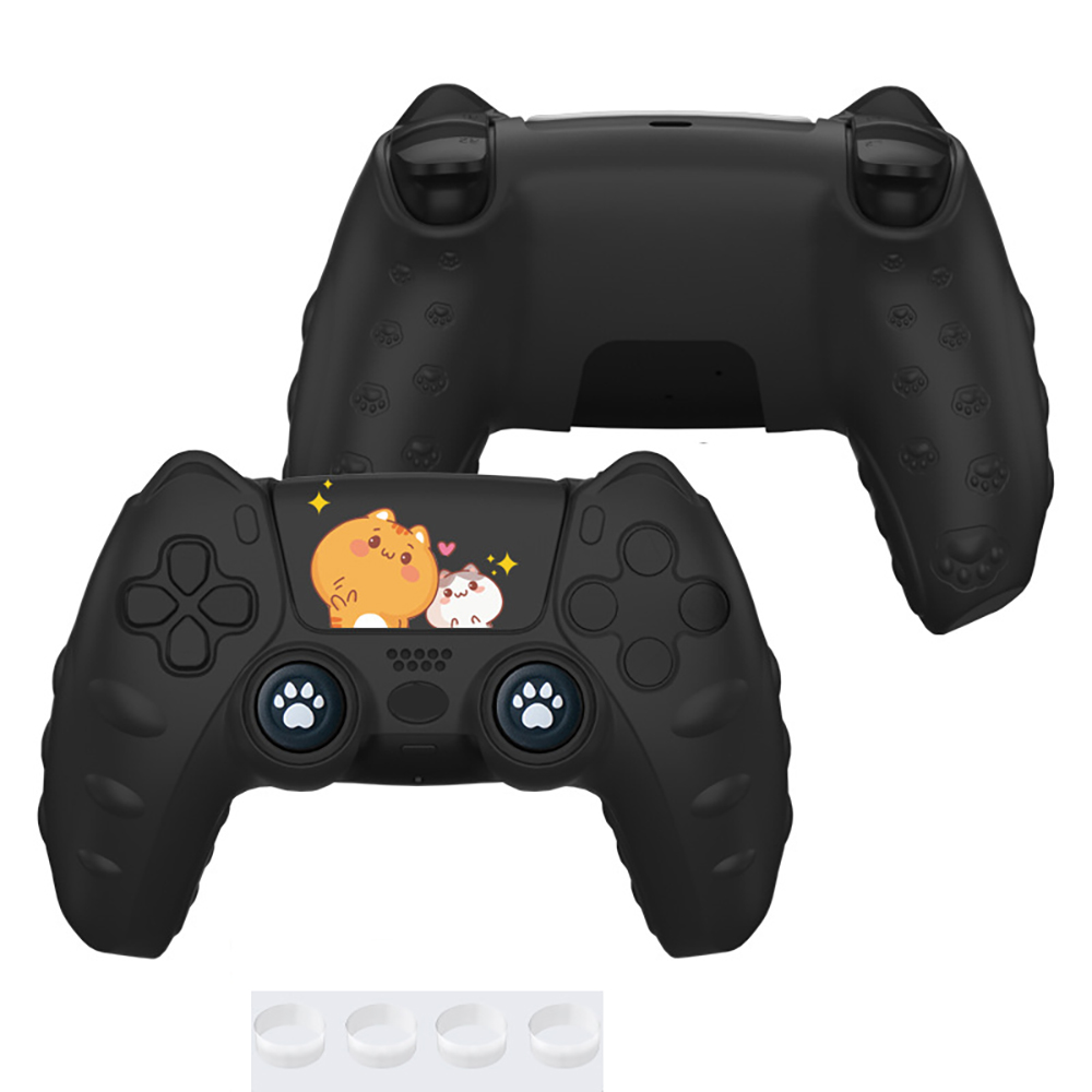 thumbnail image 1 of Funda protectora de silicona para mando de PS5, suave, cómoda, con dibujos animados y bonita, con tapa para joystick y accesorios adhesivos para el joystick, 1 of 7