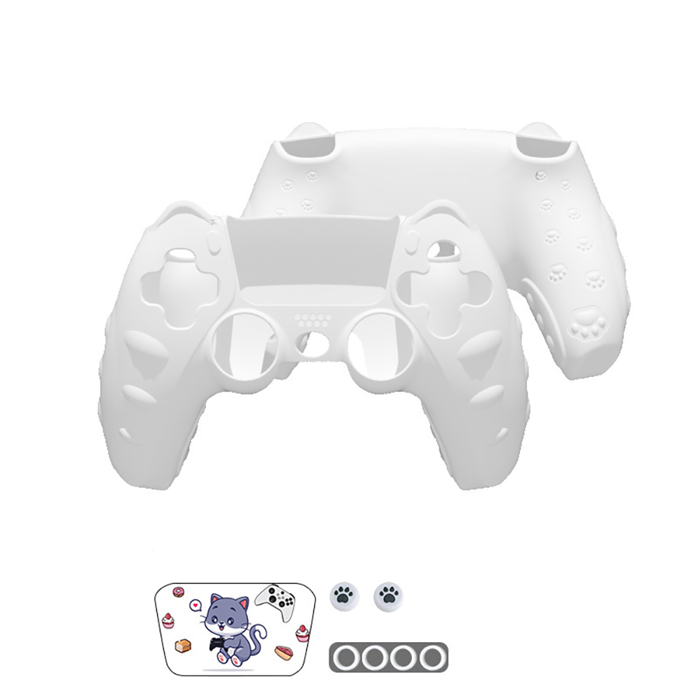 thumbnail image 1 of Funda protectora de silicona para mando de PS5, suave, cómoda, con dibujos animados y bonita, con tapa para joystick y accesorios adhesivos para el joystick, 1 of 7