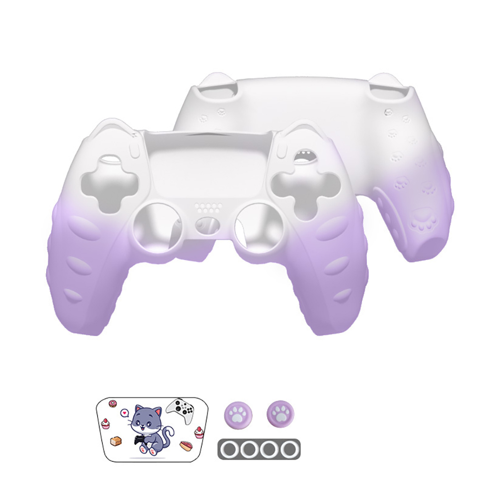 Funda protectora de silicona para mando de PS5, suave, cómoda, con dibujos animados y bonita, con tapa para joystick y accesorios adhesivos para el joystick