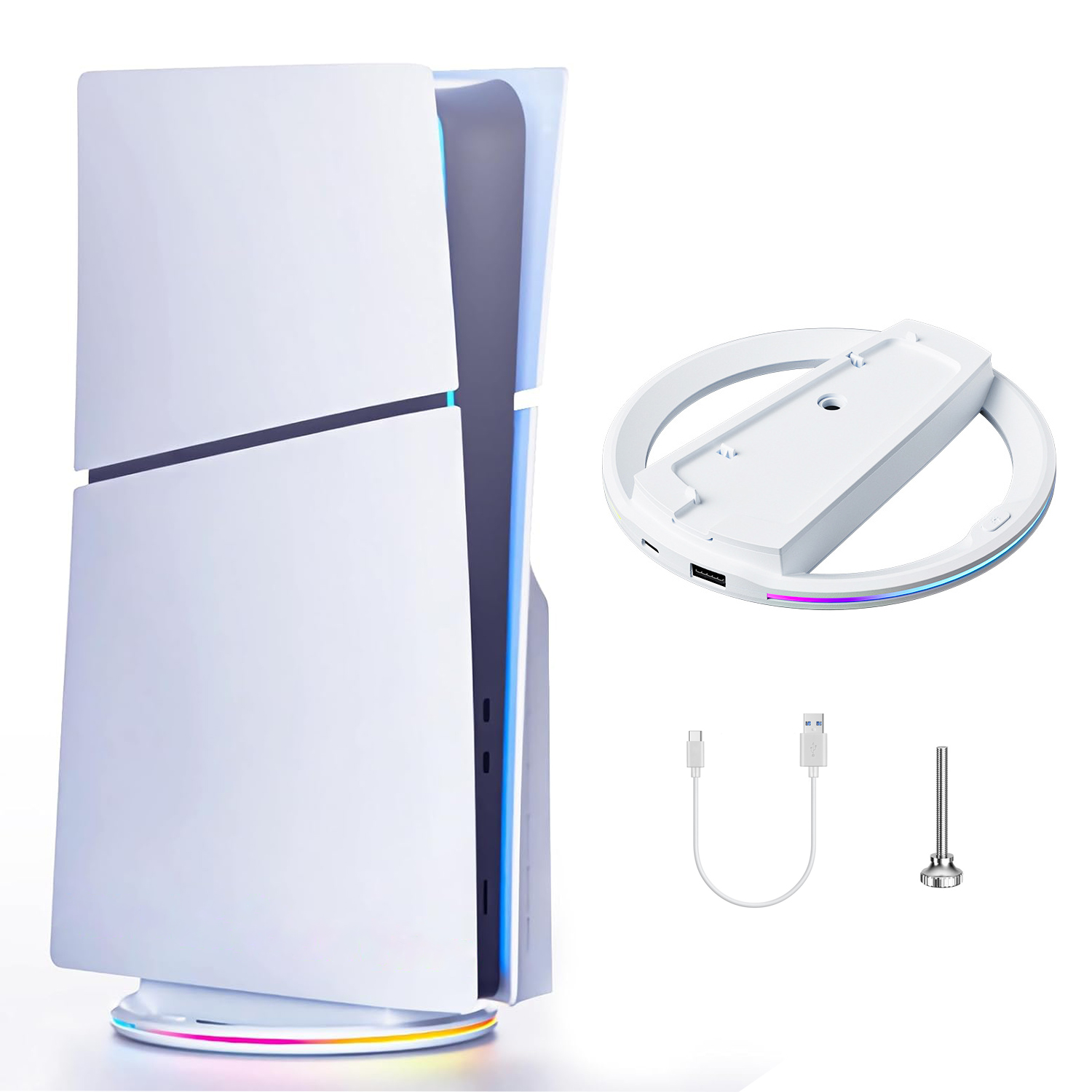 RGB Vertikaler Ständer für Ps5 & Ps5 Slim Konsole Rutschfeste Basishalterung - Bild 8 von 8