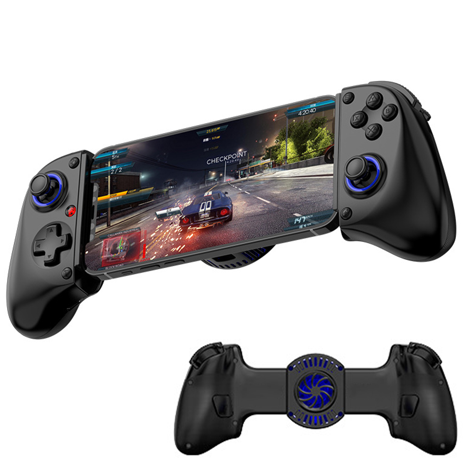 thumbnail image 1 of Mando inalámbrico telescópico para Switch/iOS/Android/PC/tablet, mando inalámbrico con joystick de efecto Hall/gatillo Hall con turbo/giroscopio de 6 ejes/vibración, 1 of 11
