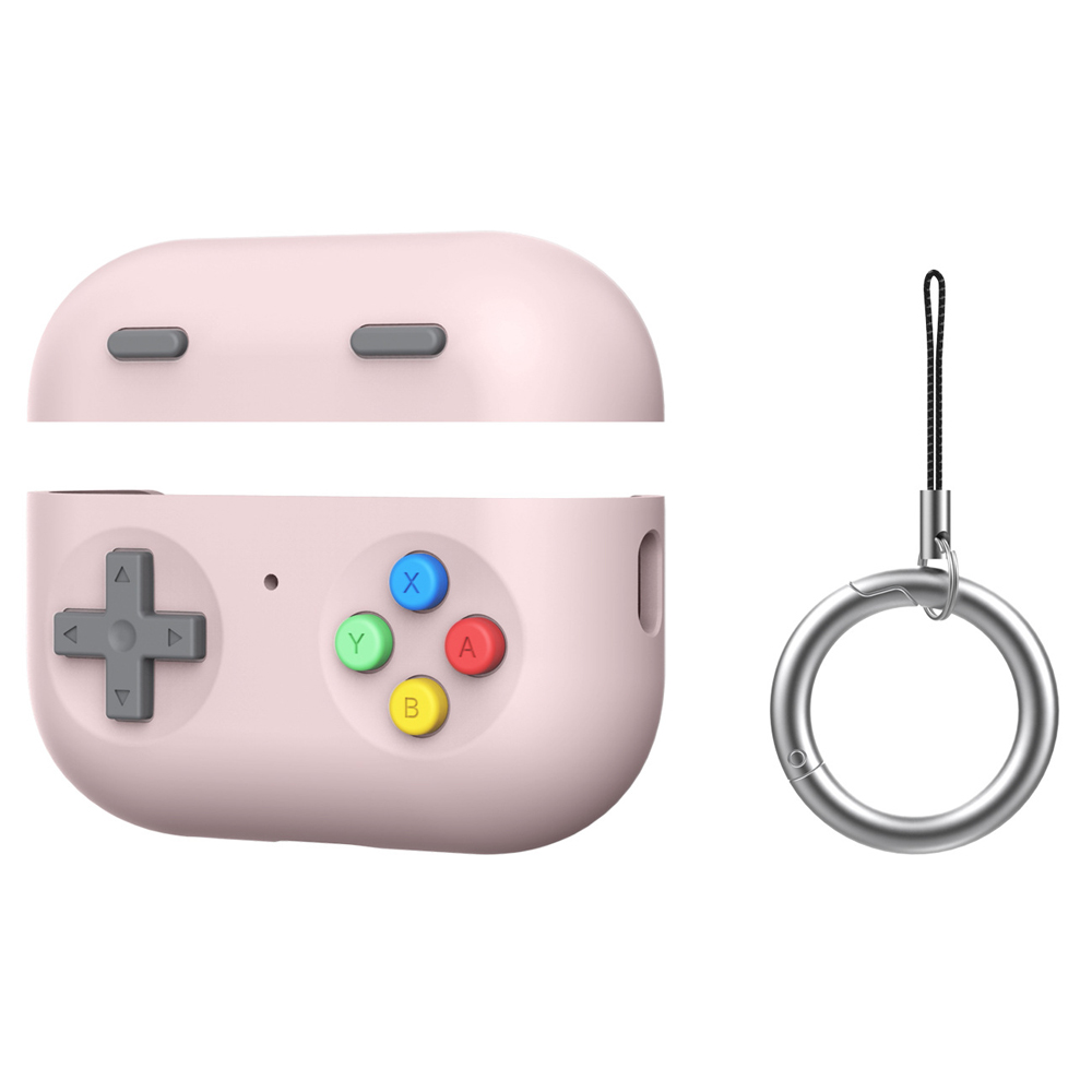 thumbnail image 1 of Funda protectora para AirPods Pro 2 con diseño retro de consola de videojuegos portátil. Funda protectora de silicona con llavero y cordón, 1 of 6