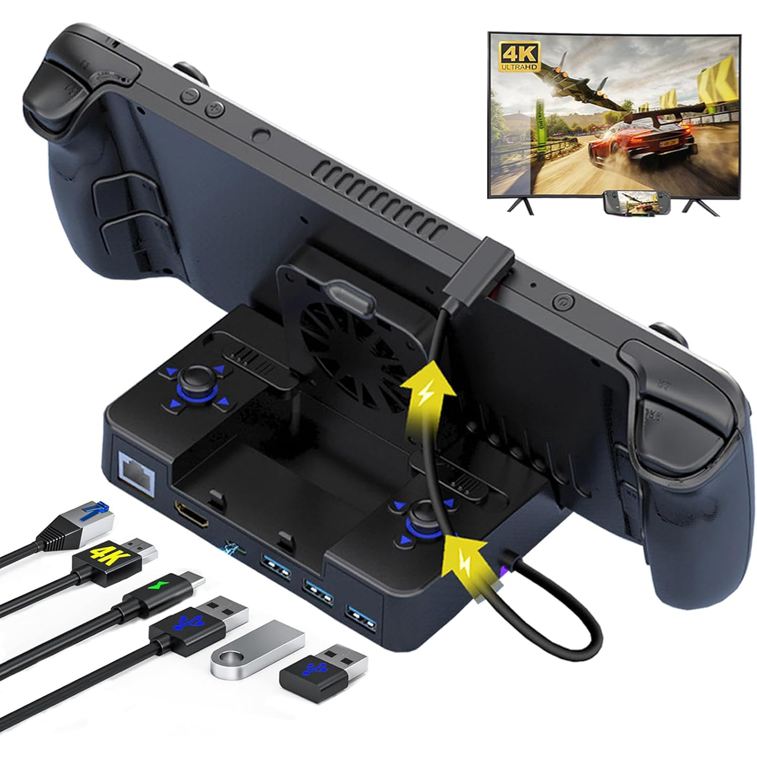 Cooling Docking Station for Switch/Rog Ally/Steam Deck with HDMI USB & LAN Port - Picture 11 of 11