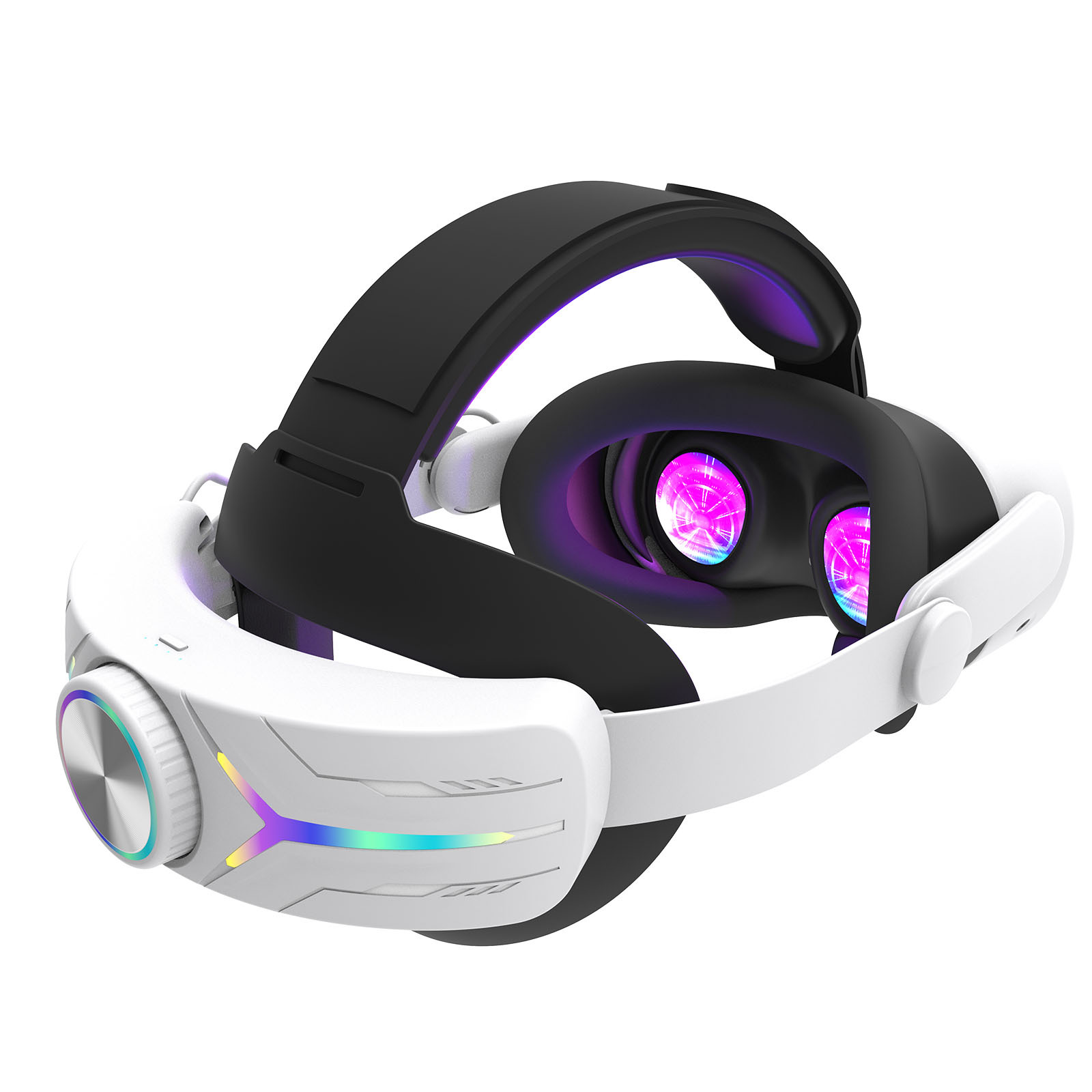 thumbnail image 1 of Diadema para Meta Quest 3S, correa de repuesto para VR con batería de 12 000 mAh, mejora la comodidad y prolonga el tiempo de juego, con luces RGB, para las gafas de realidad virtual Quest 3S, 1 of 9
