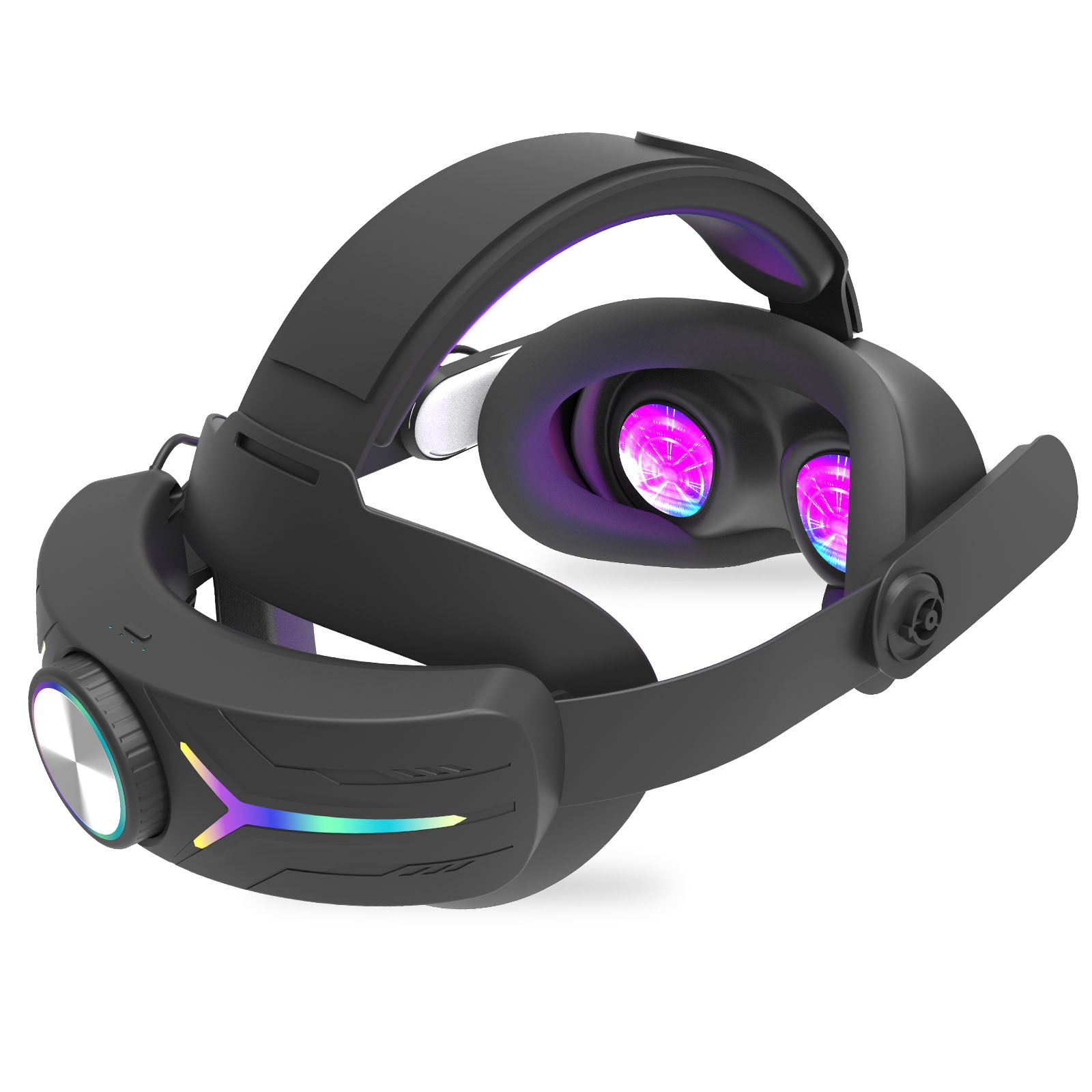 thumbnail image 1 of Diadema para Meta Quest 3S, correa de repuesto para VR con batería de 12 000 mAh, mejora la comodidad y prolonga el tiempo de juego, con luces RGB, para las gafas de realidad virtual Quest 3S, 1 of 9