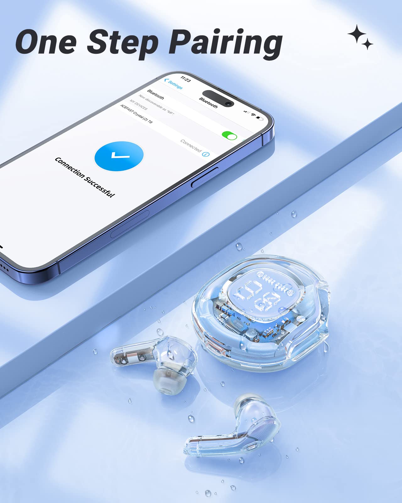 Auriculares Bluetooth con Estuche de Carga LED Micrófono Deportes Auriculares Impermeables - Imagen 54 de 55