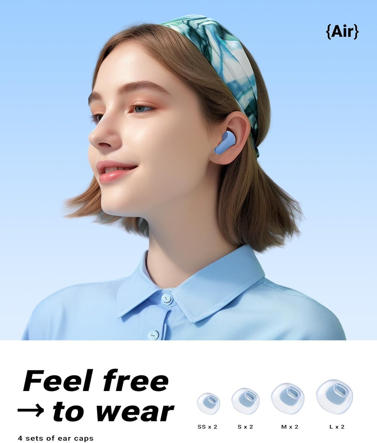 Bluetooth Kopfhörer Wireless Earbuds Headphones mit ENC Noise Cancelling LED Mikrofon - Bild 20 von 32