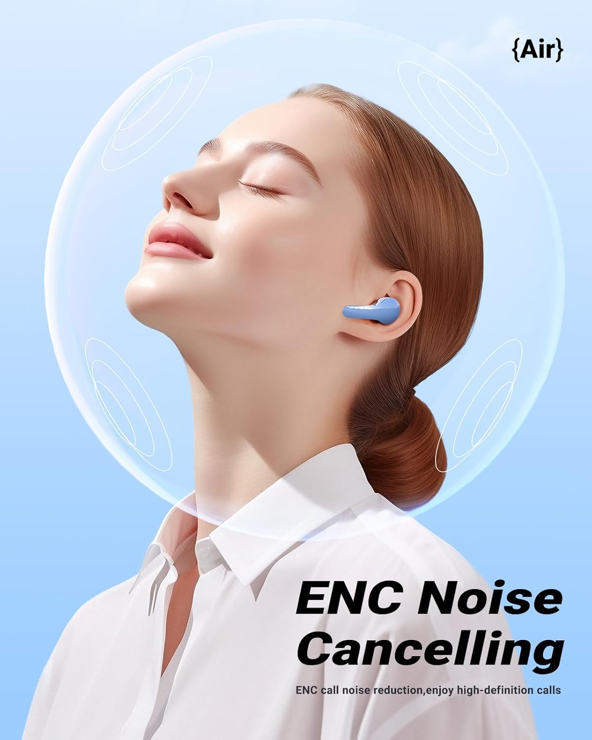 Bluetooth Kopfhörer Wireless Earbuds Headphones mit ENC Noise Cancelling LED Mikrofon - Bild 17 von 32