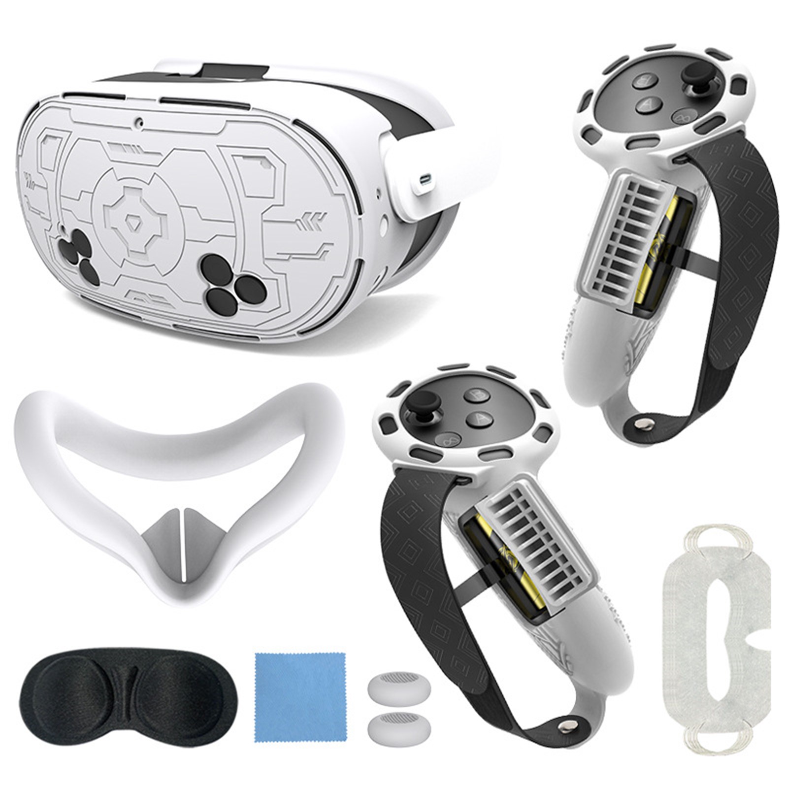 Juego de accesorios protectores de realidad virtual para Meta Quest 3S, que incluye funda para el mango del mando, funda protectora para la carcasa de realidad virtual, máscara, etc