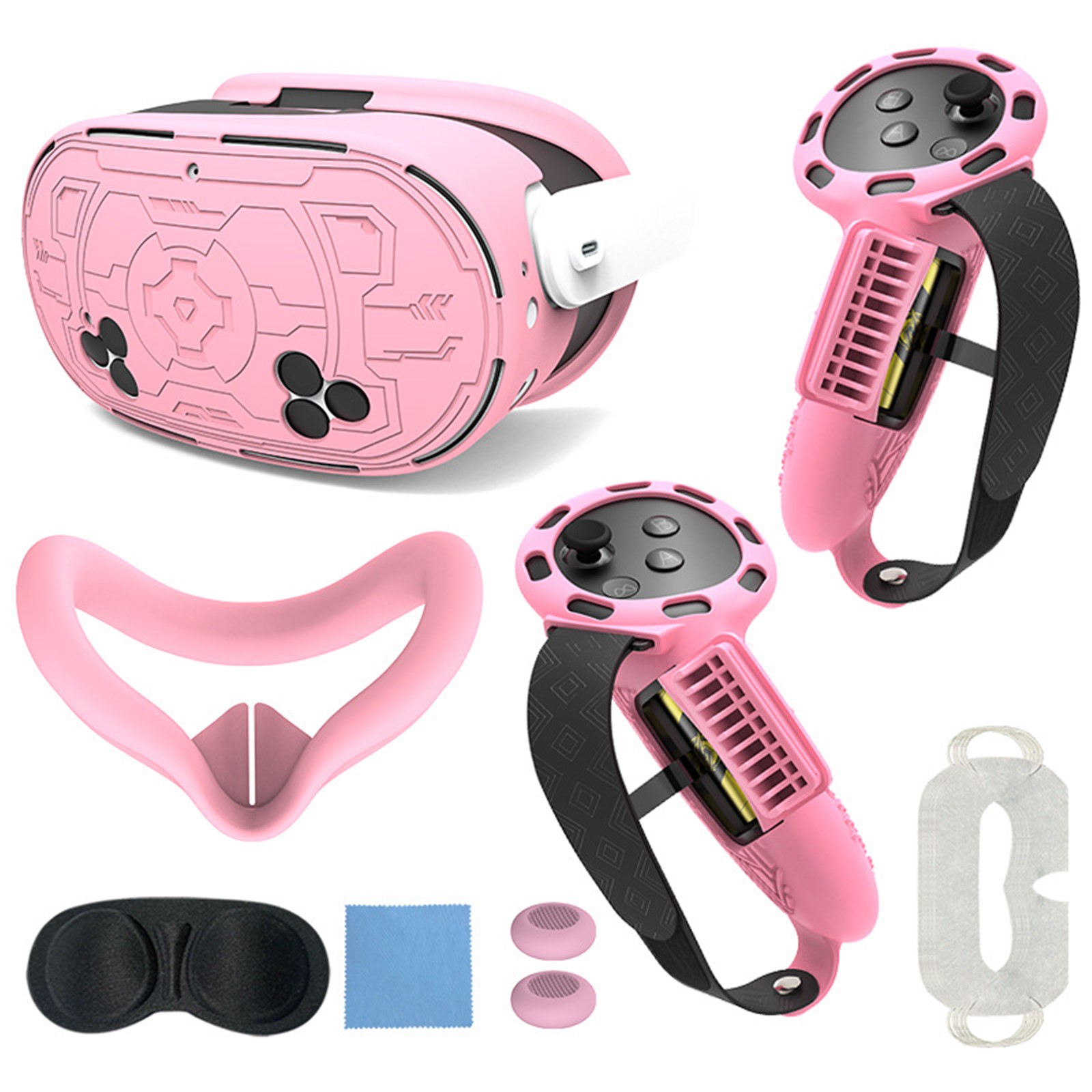 thumbnail image 1 of Juego de accesorios protectores de realidad virtual para Meta Quest 3S, que incluye funda para el mango del mando, funda protectora para la carcasa de realidad virtual, máscara, etc, 1 of 8