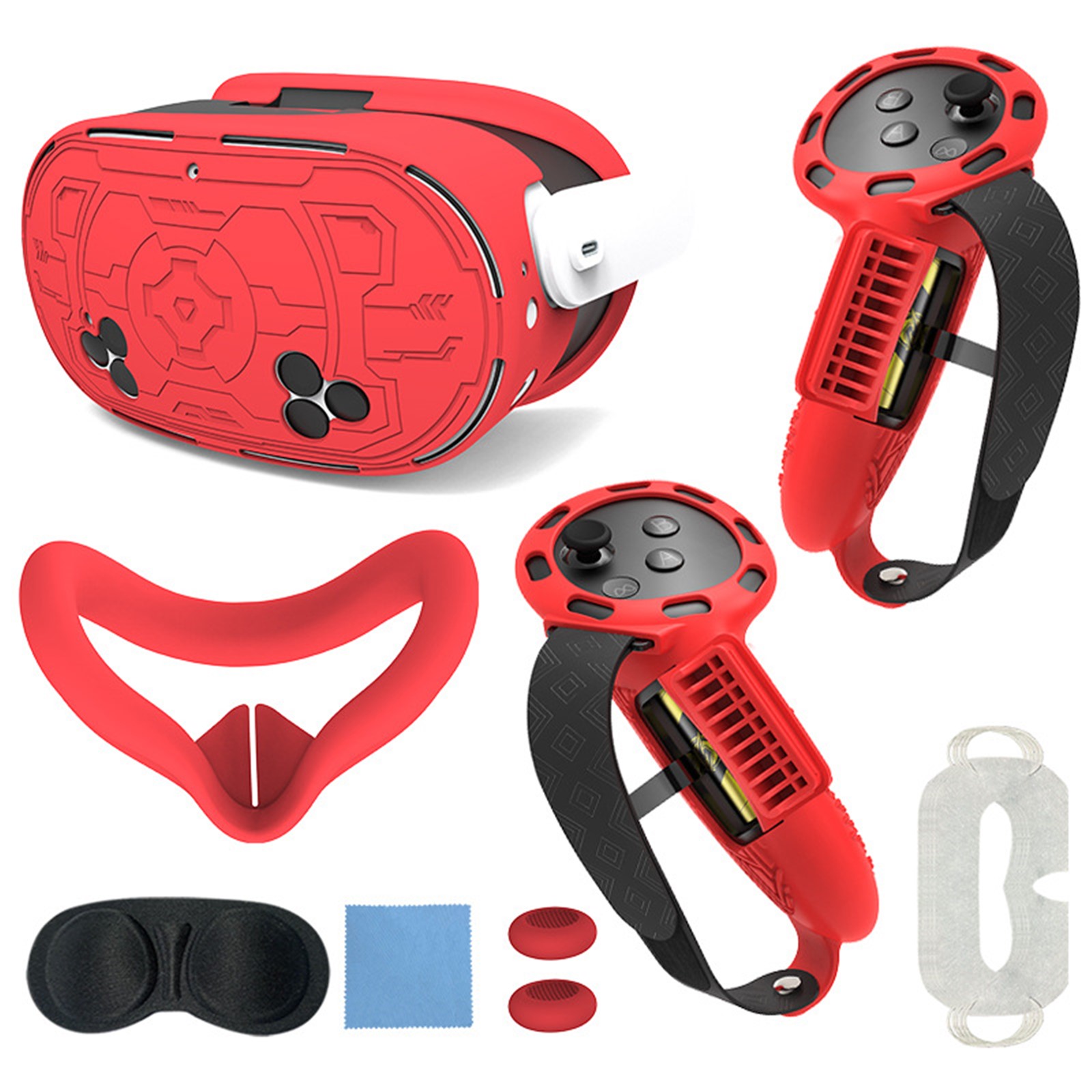 thumbnail image 1 of Juego de accesorios protectores de realidad virtual para Meta Quest 3S, que incluye funda para el mango del mando, funda protectora para la carcasa de realidad virtual, máscara, etc, 1 of 8