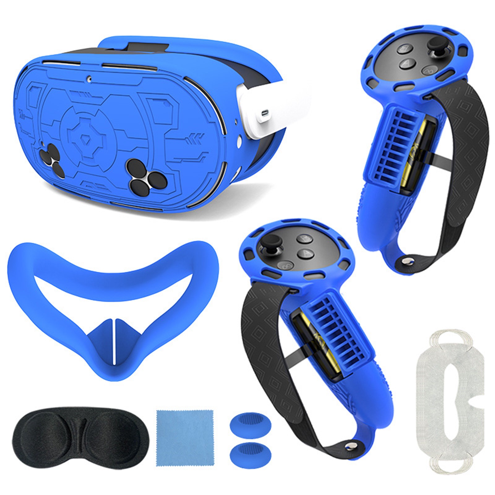Juego de accesorios protectores de realidad virtual para Meta Quest 3S, que incluye funda para el mango del mando, funda protectora para la carcasa de realidad virtual, máscara, etc
