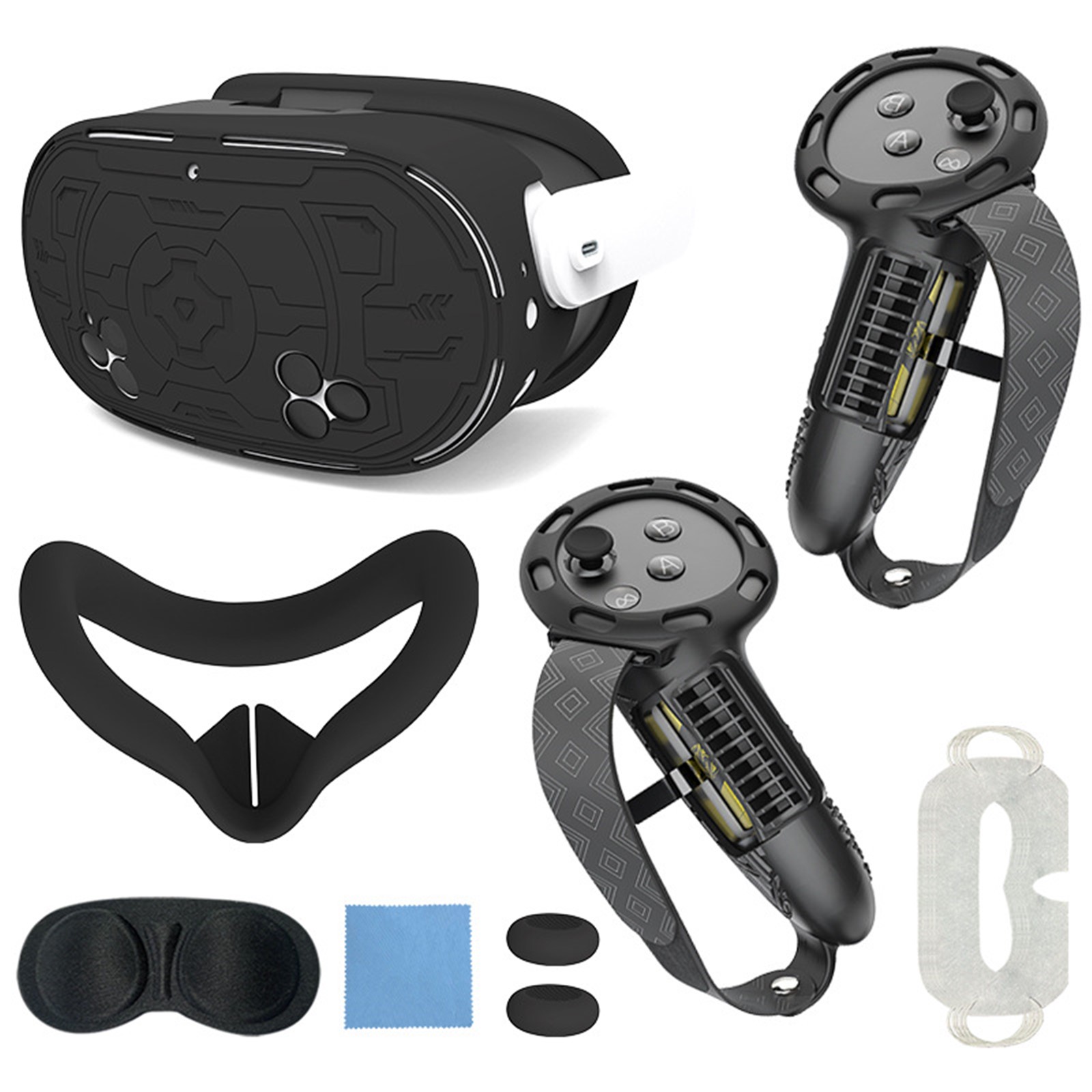 Juego de accesorios protectores de realidad virtual para Meta Quest 3S, que incluye funda para el mango del mando, funda protectora para la carcasa de realidad virtual, máscara, etc