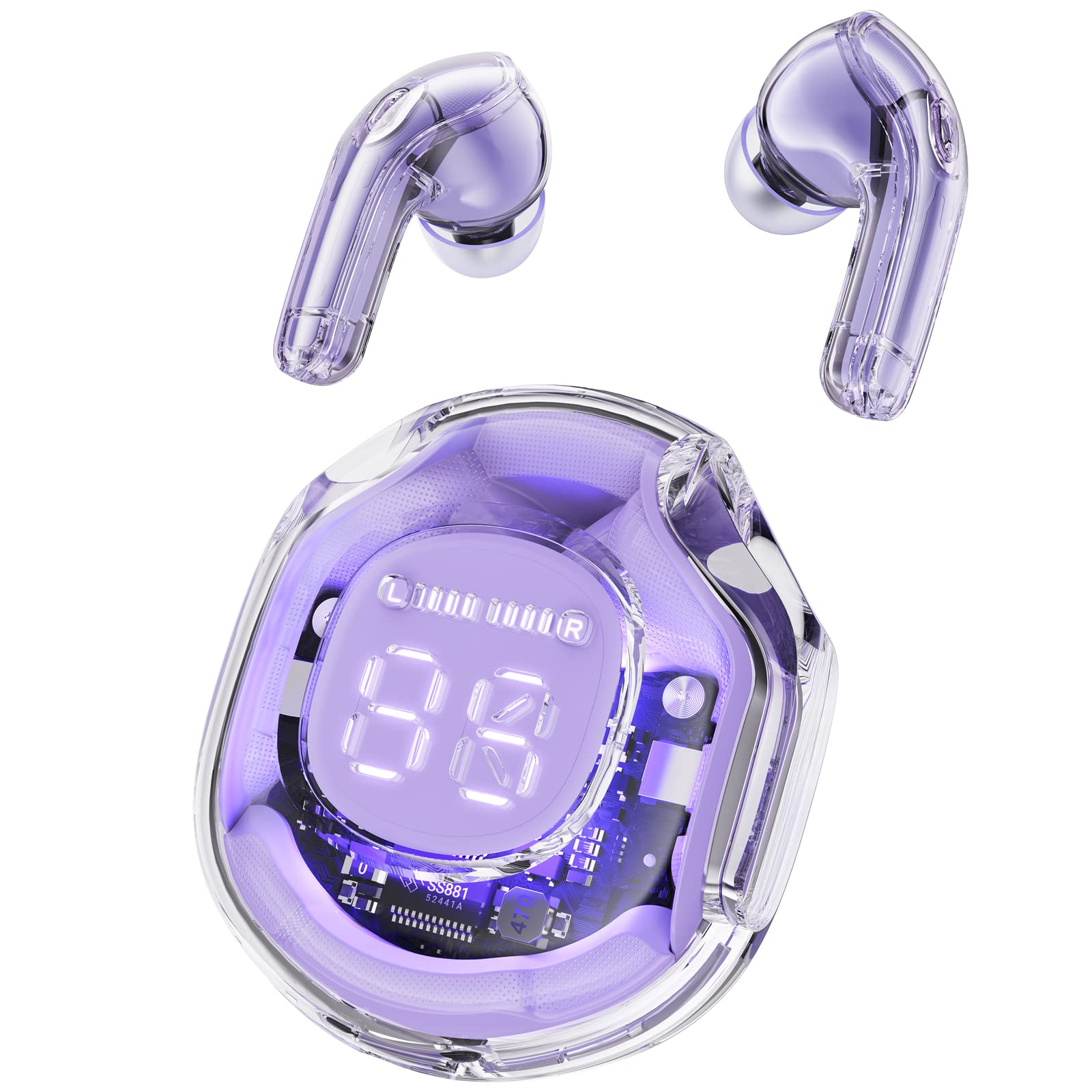 Auriculares Bluetooth con Estuche de Carga LED Micrófono Deportes Auriculares Impermeables - Imagen 11 de 55