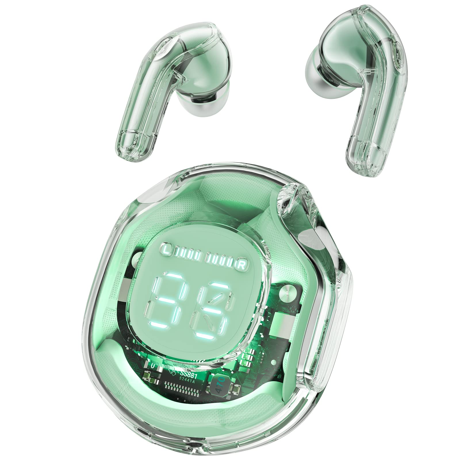 Auriculares Bluetooth con Estuche de Carga LED Micrófono Deportes Auriculares Impermeables - Imagen 20 de 55