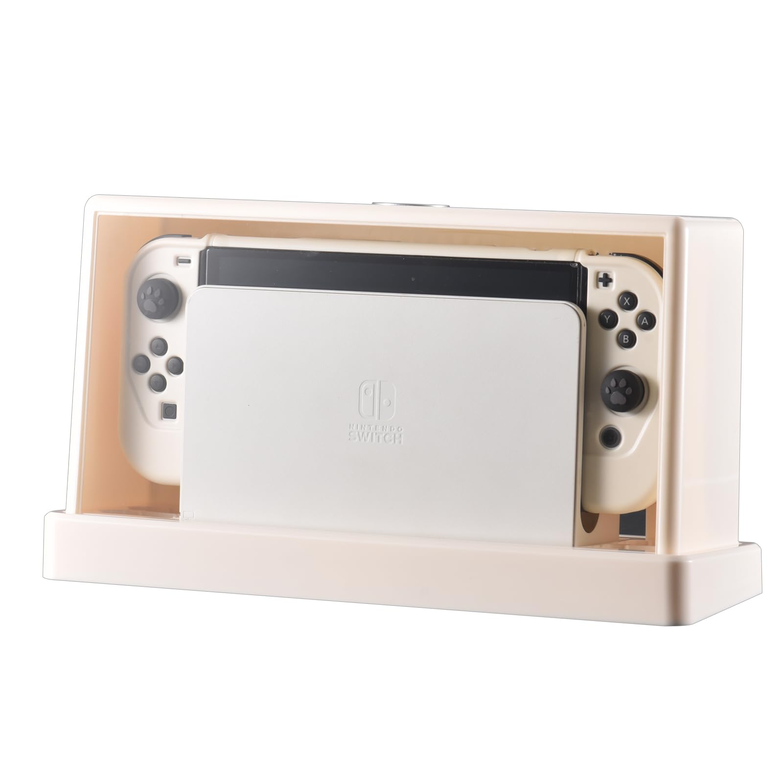 Funda protectora y soporte para Nintendo Switch/OLED: base para vitrina y caja de almacenamiento de tarjetas SD