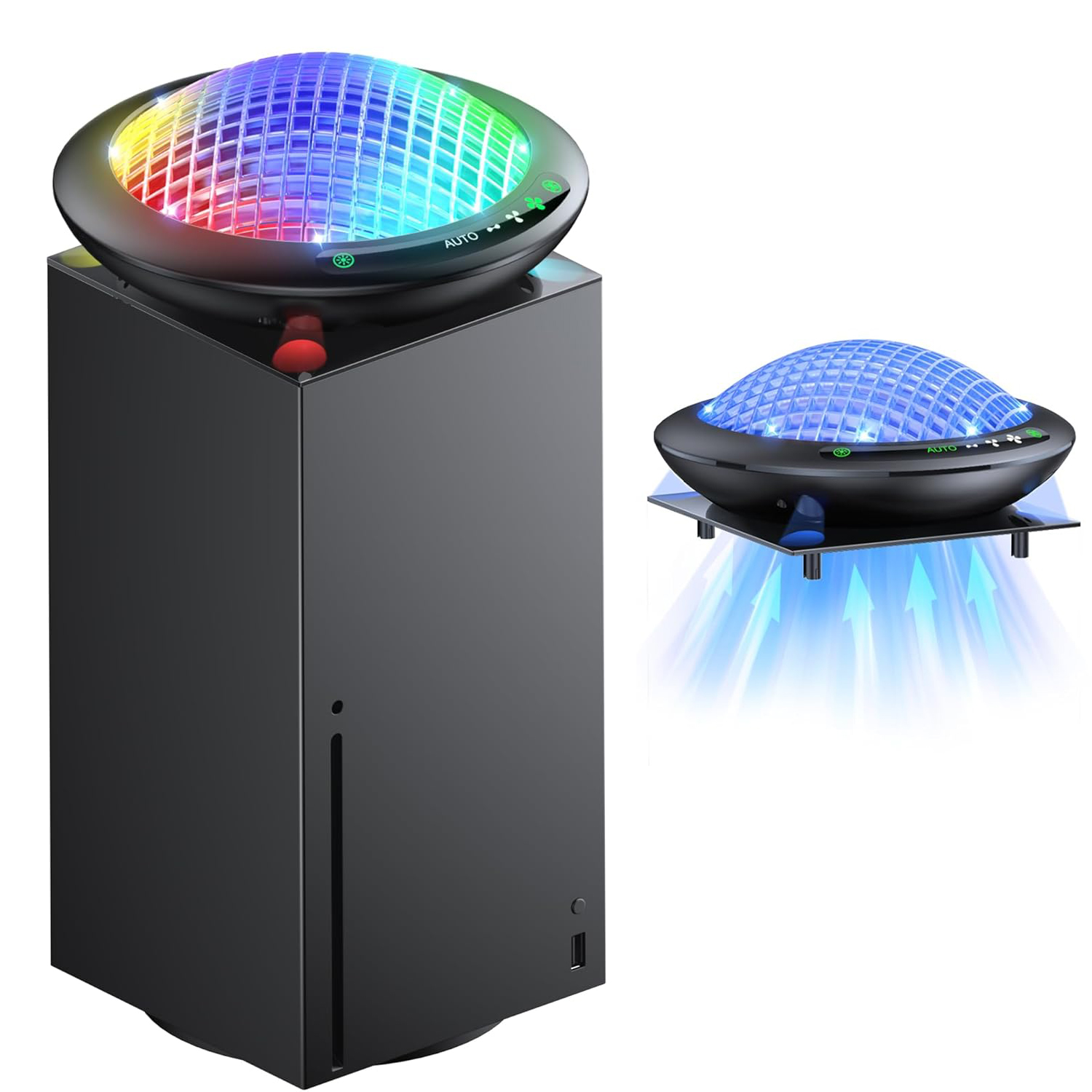 Cooling Fan for Xbox Series X with RGB Lights, Auto Cooling System, USB Port - Picture 11 of 11