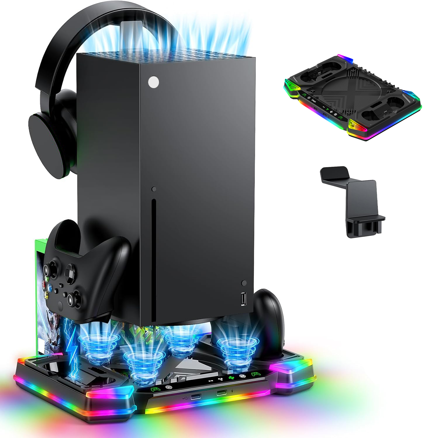 Ventilador de refrigeración con soporte de cargador para Xbox Series X, base de cargador para mando Xbox - Imagen 11 de 11