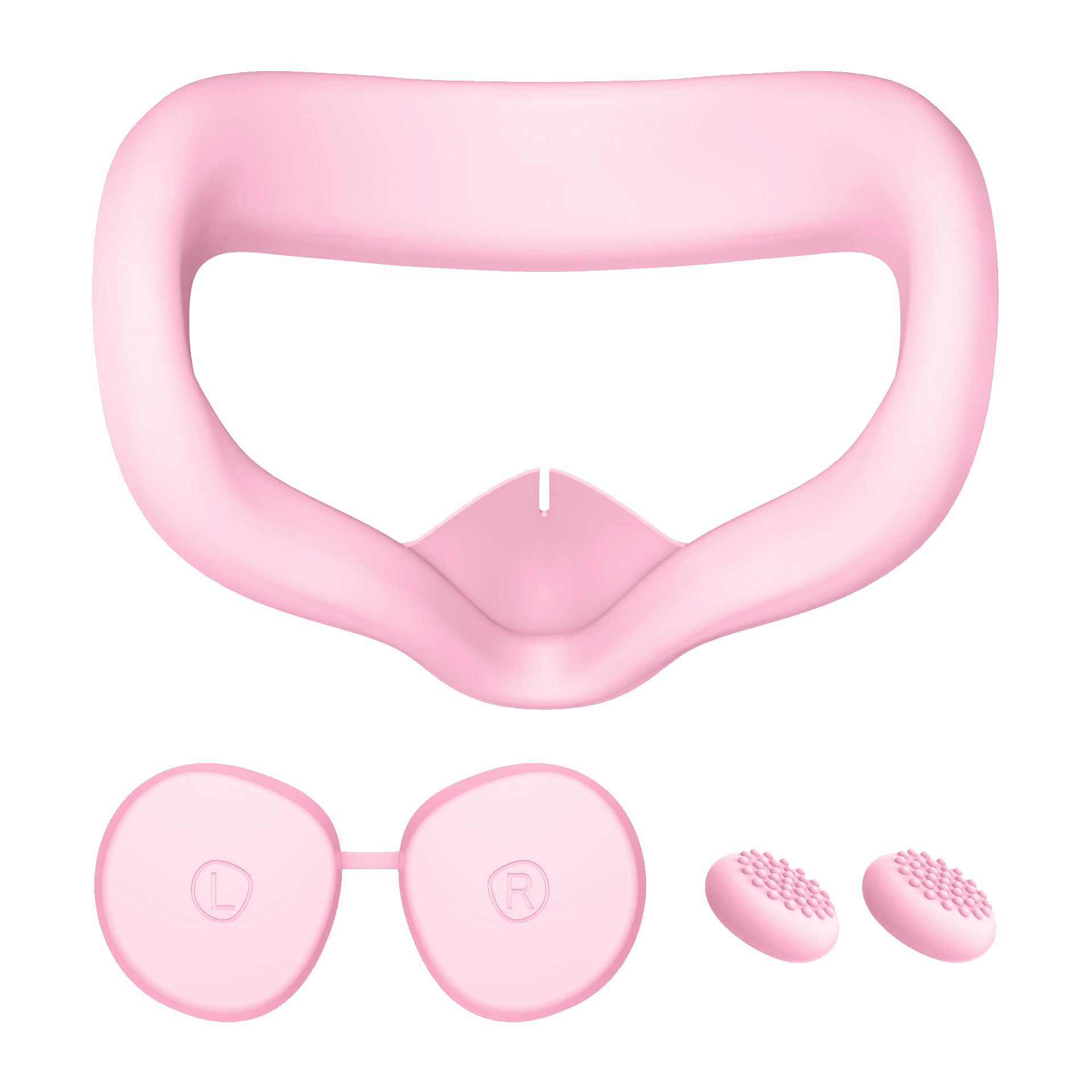 thumbnail image 1 of Cubierta facial y cubierta para lentes VR compatibles con Meta Quest 3S, máscara facial de silicona impermeable, almohadilla facial y empuñadura para joystick para cascos VR, antirreflejos, 1 of 6